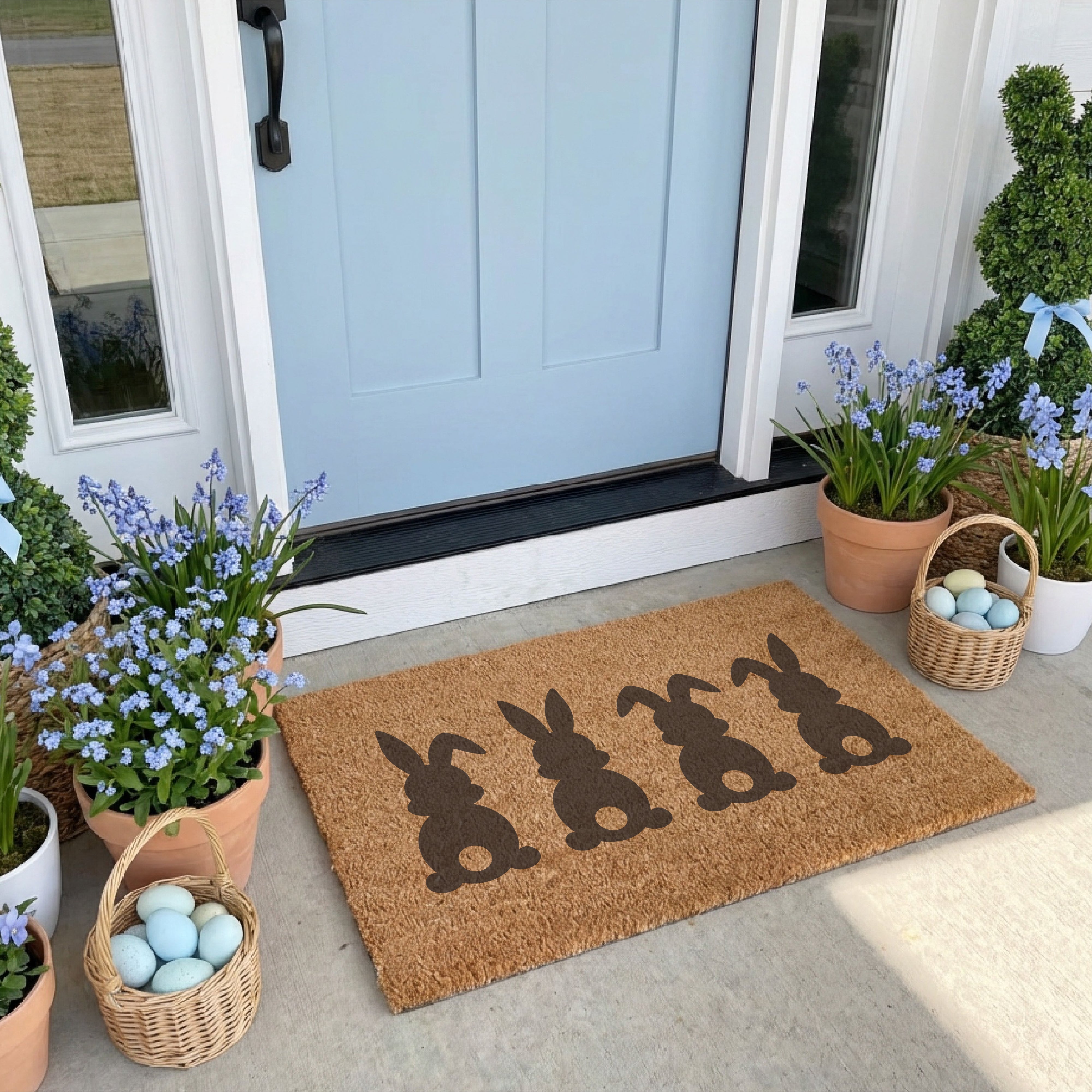 Bunny Rabbit Easter Doormat
