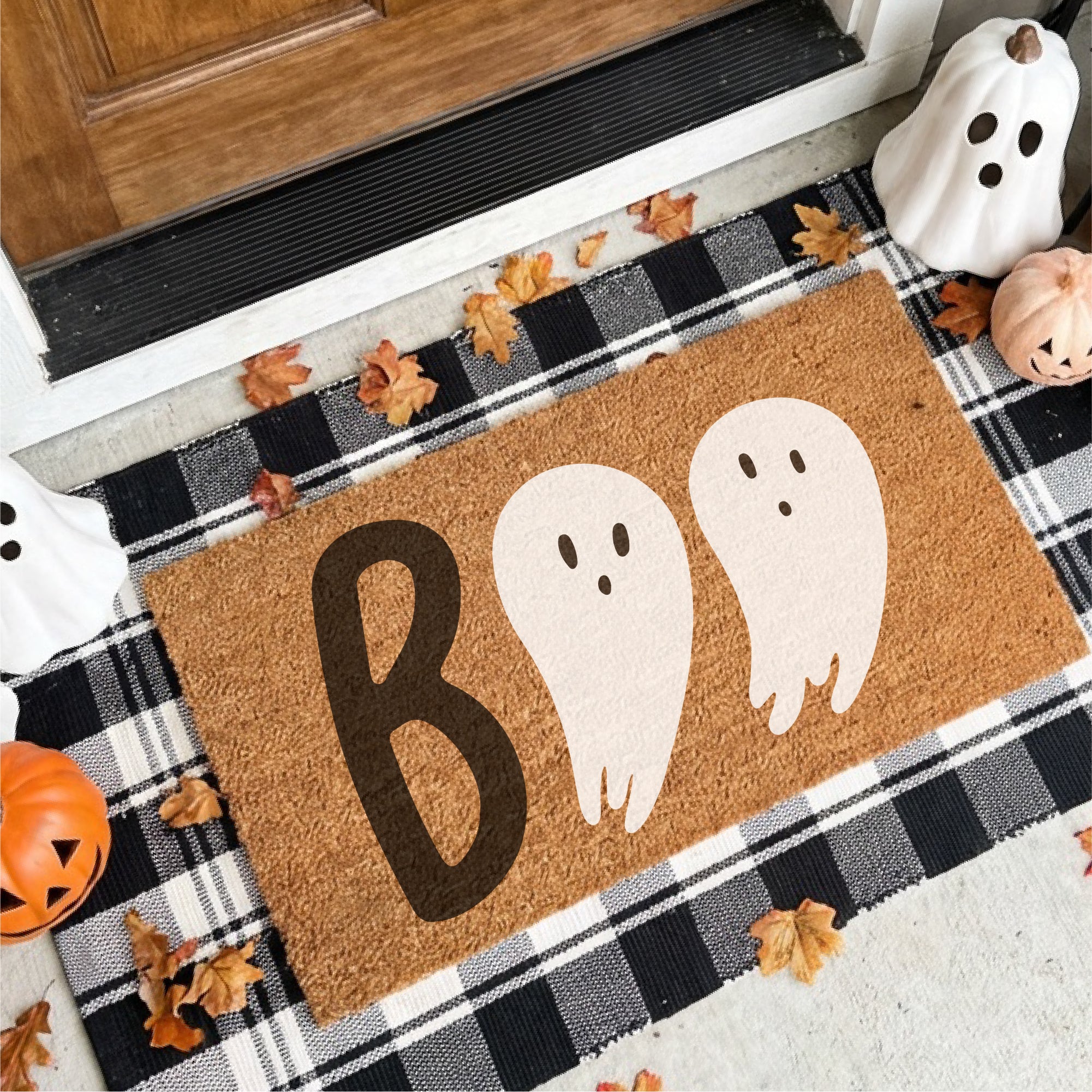Boo! Spooky Ghost Halloween Doormat