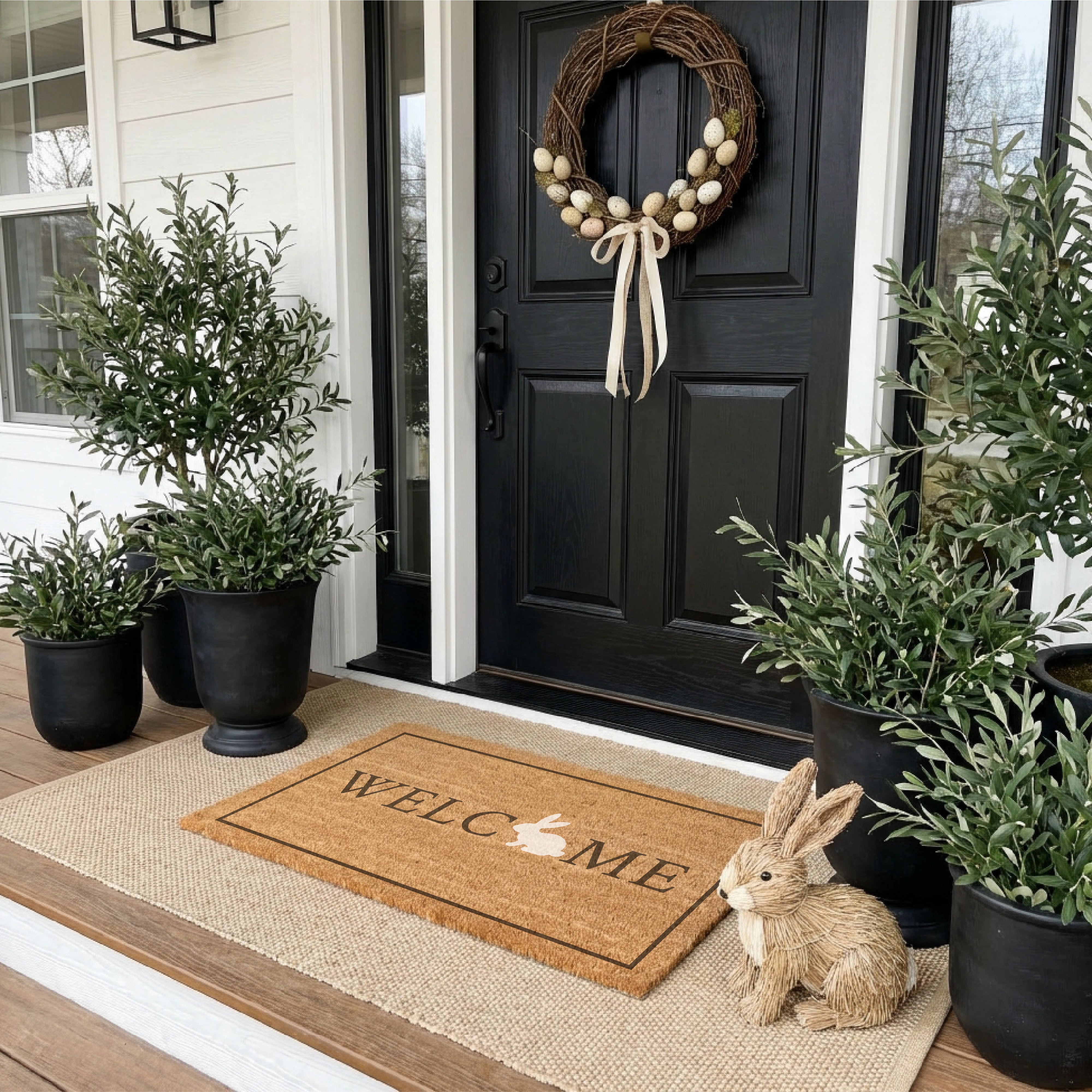 Bunny Welcome Border Doormat