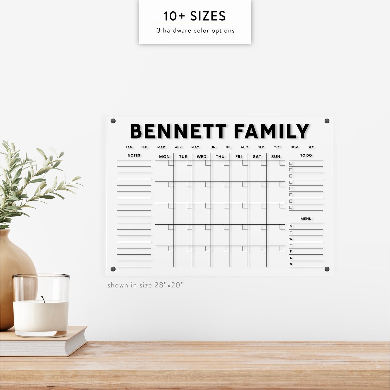 Acrylic Wall Mount Calendars