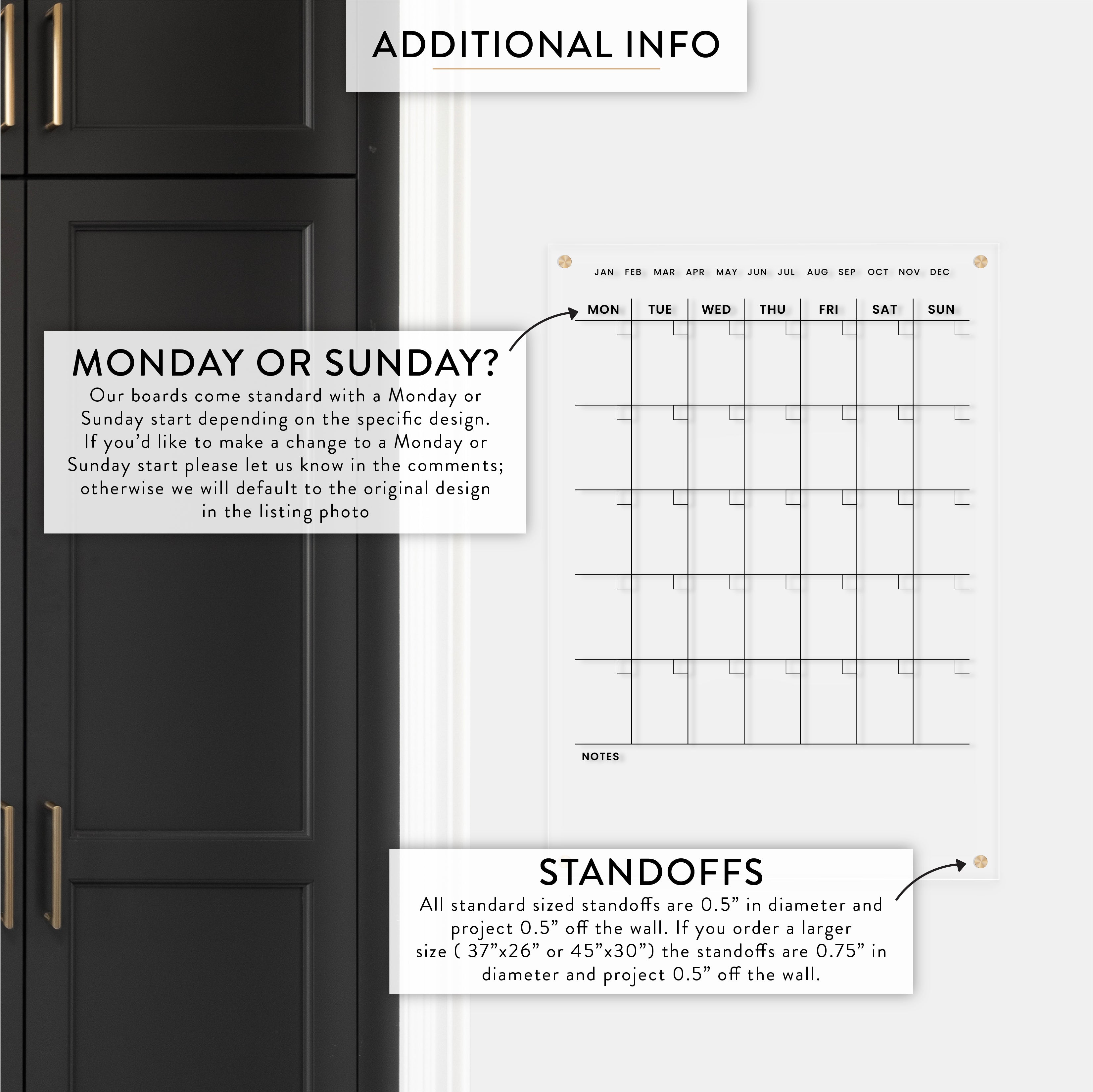 Monthly & Notes Acrylic Wall Calendar