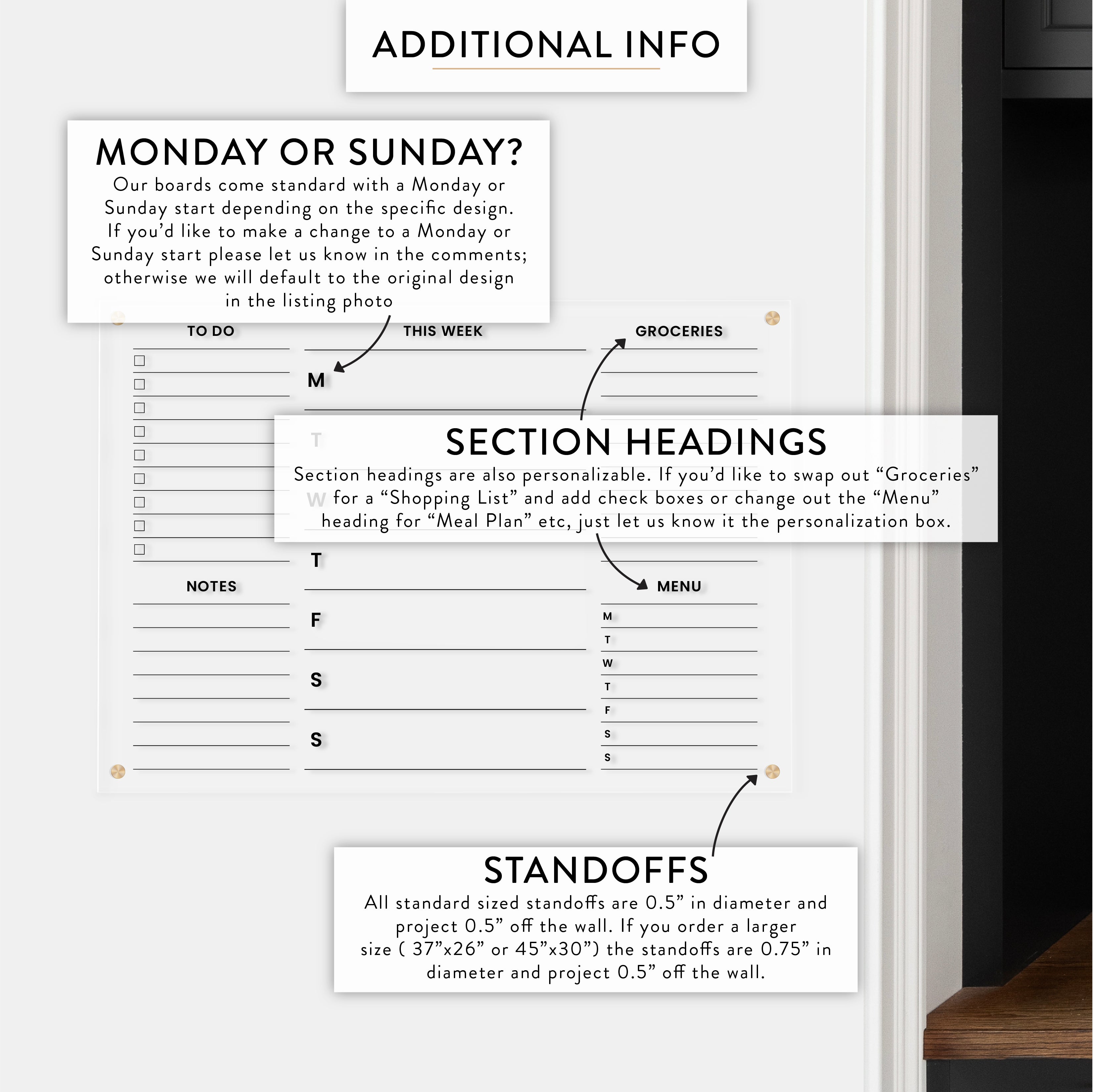 Weekly with Double Sidebar Acrylic Wall Calendar