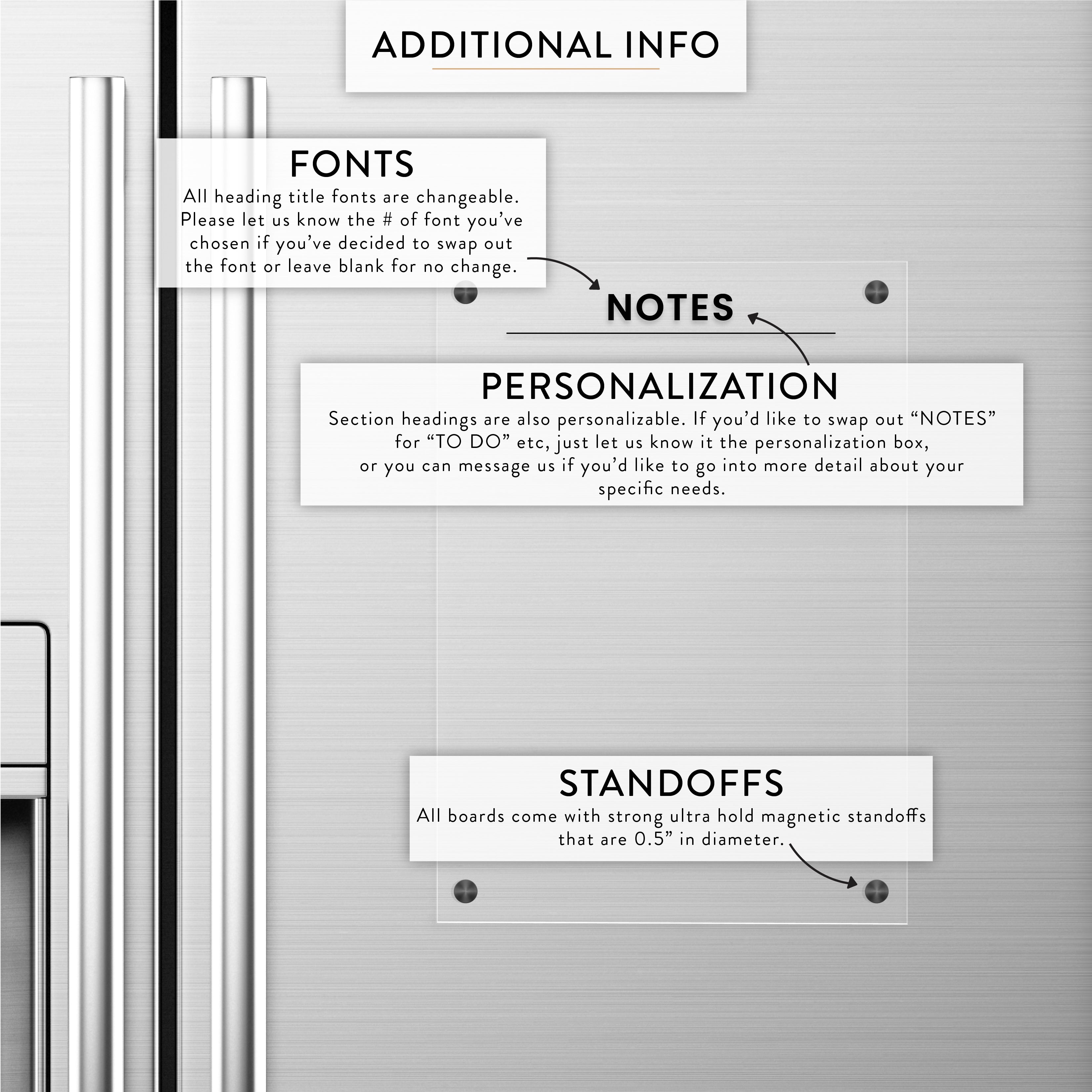 Notes and Messages Magnetic Acrylic Wet & Dry Erase Board