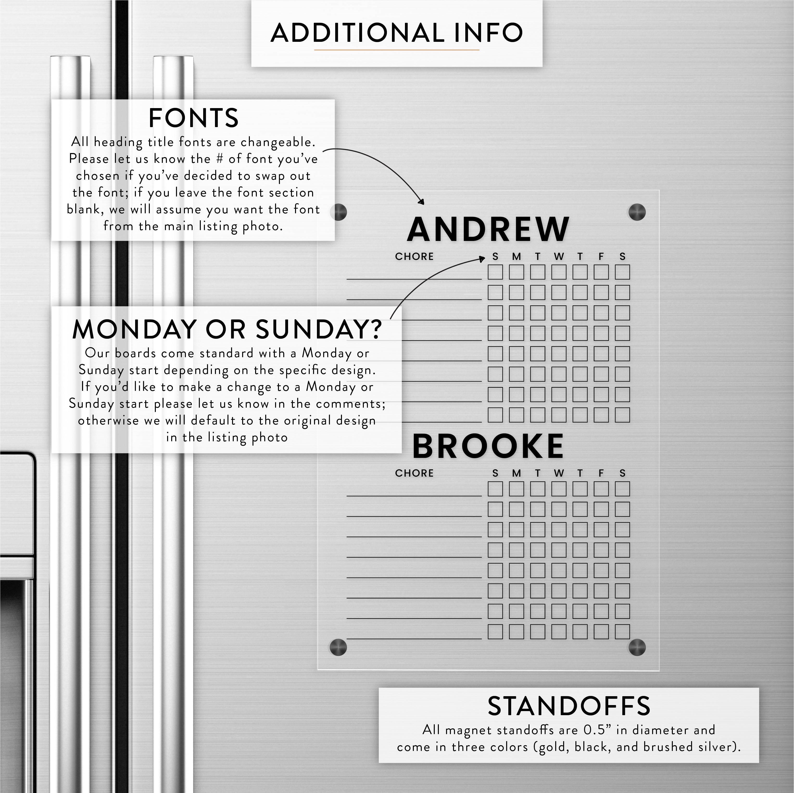 Personalized Kid's Magnetic Acrylic Chore Chart for Two