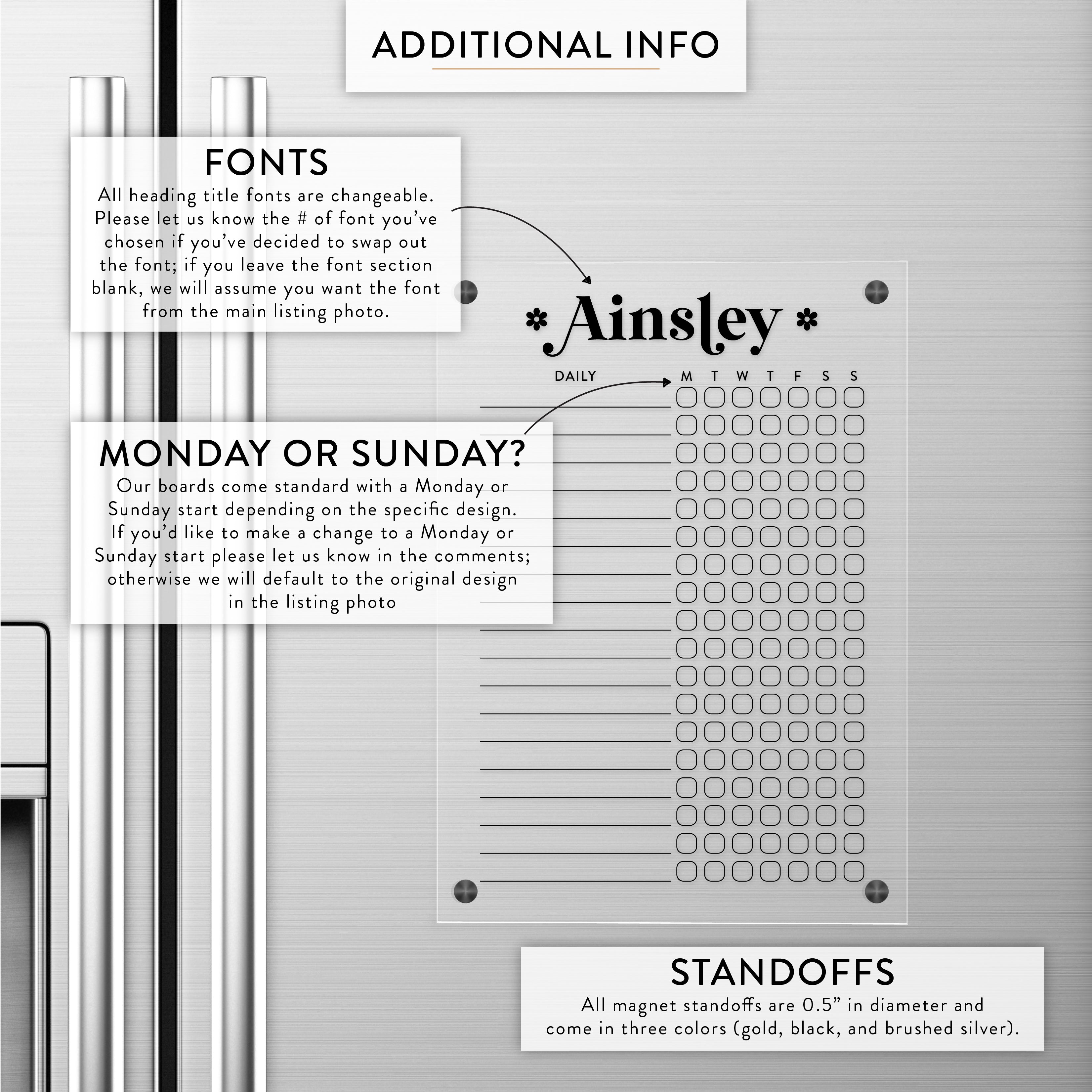 Personalized Kid's Magnetic Acrylic Chore Chart