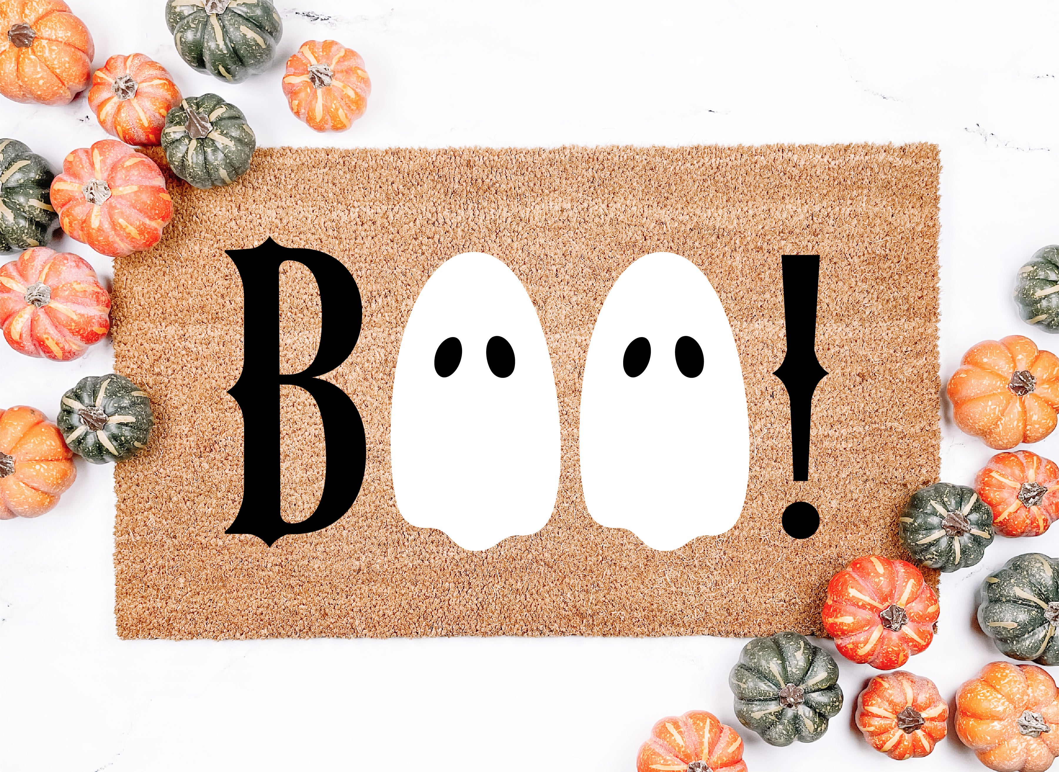 BOO! Ghost Gothic Halloween Ghost Doormat
