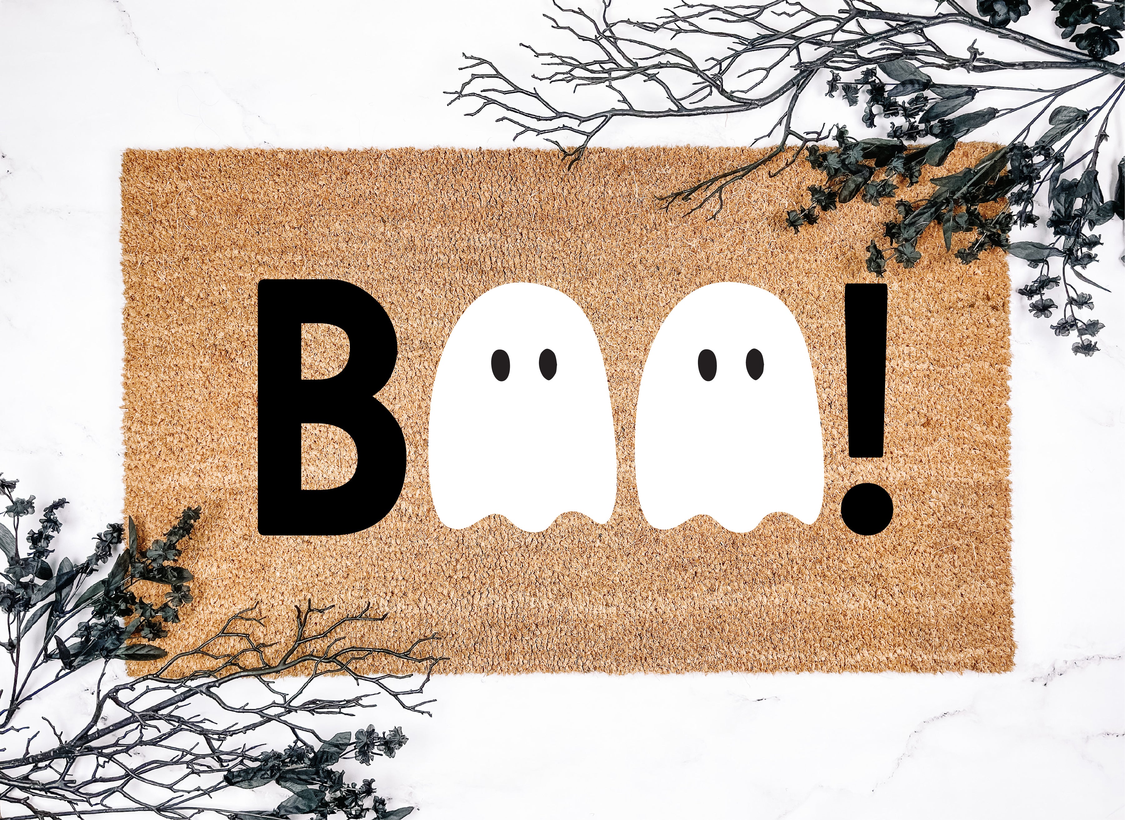 BOO! Ghost Spooky Halloween Ghost Doormat
