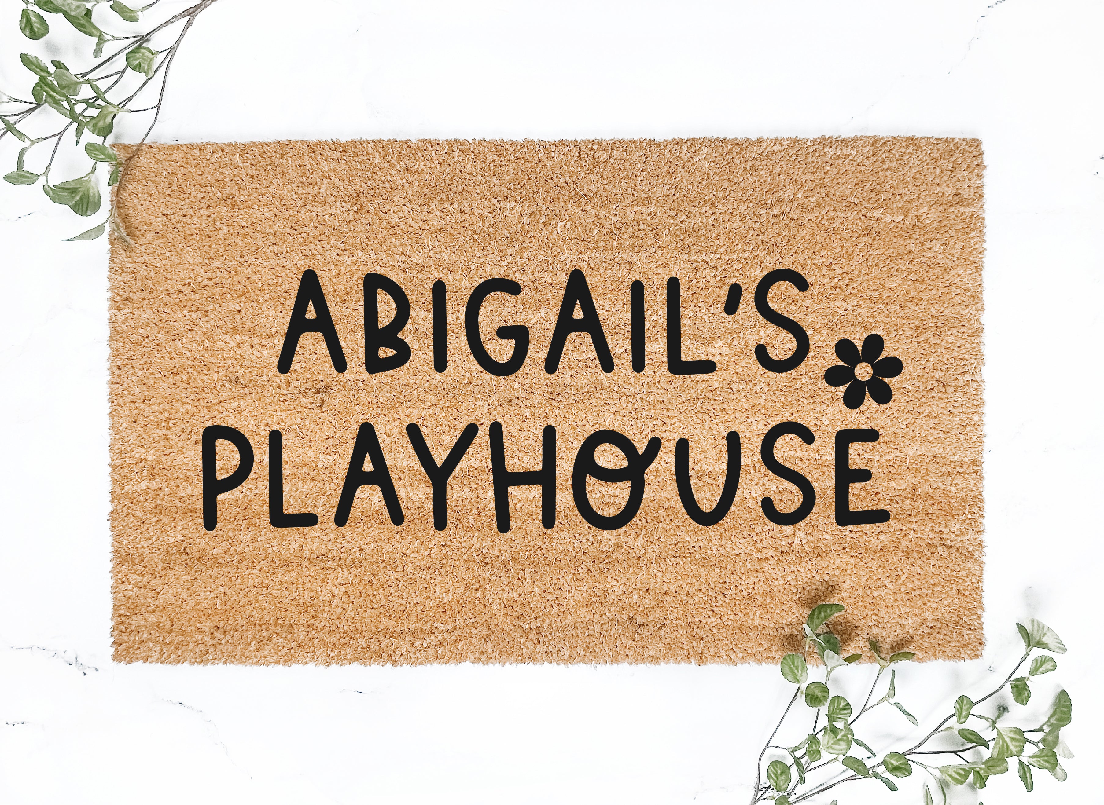 Personalized Kids Daisy Playhouse Doormat