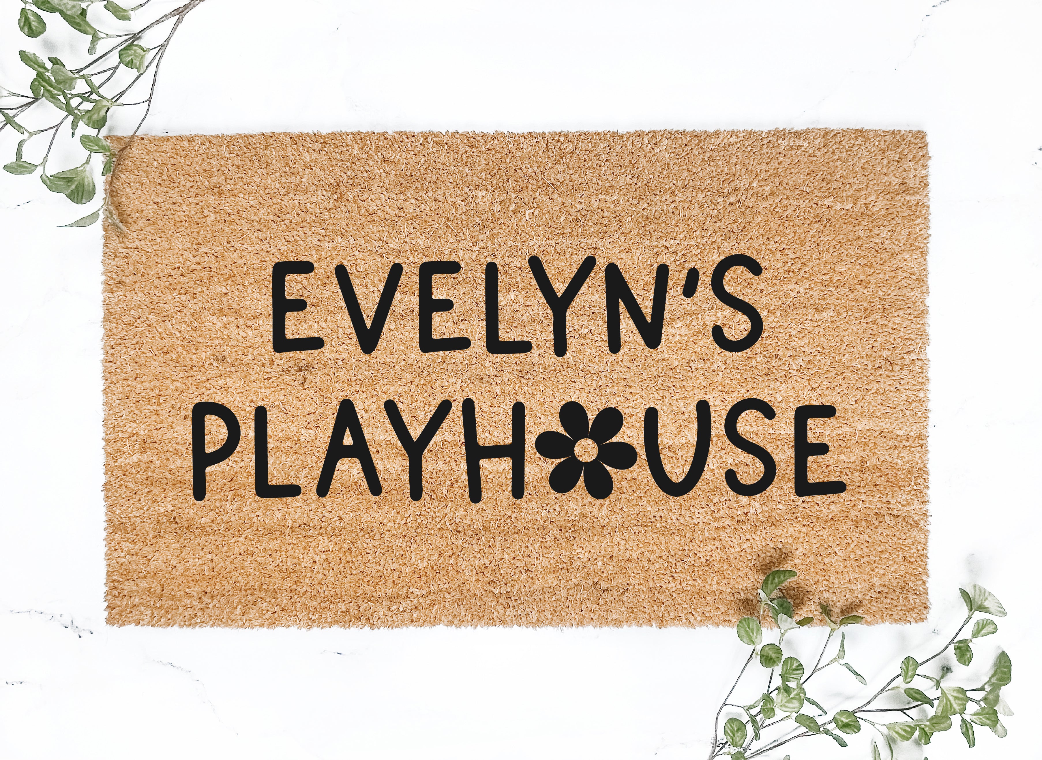 Personalized Kids Daisy Script Playhouse Doormat