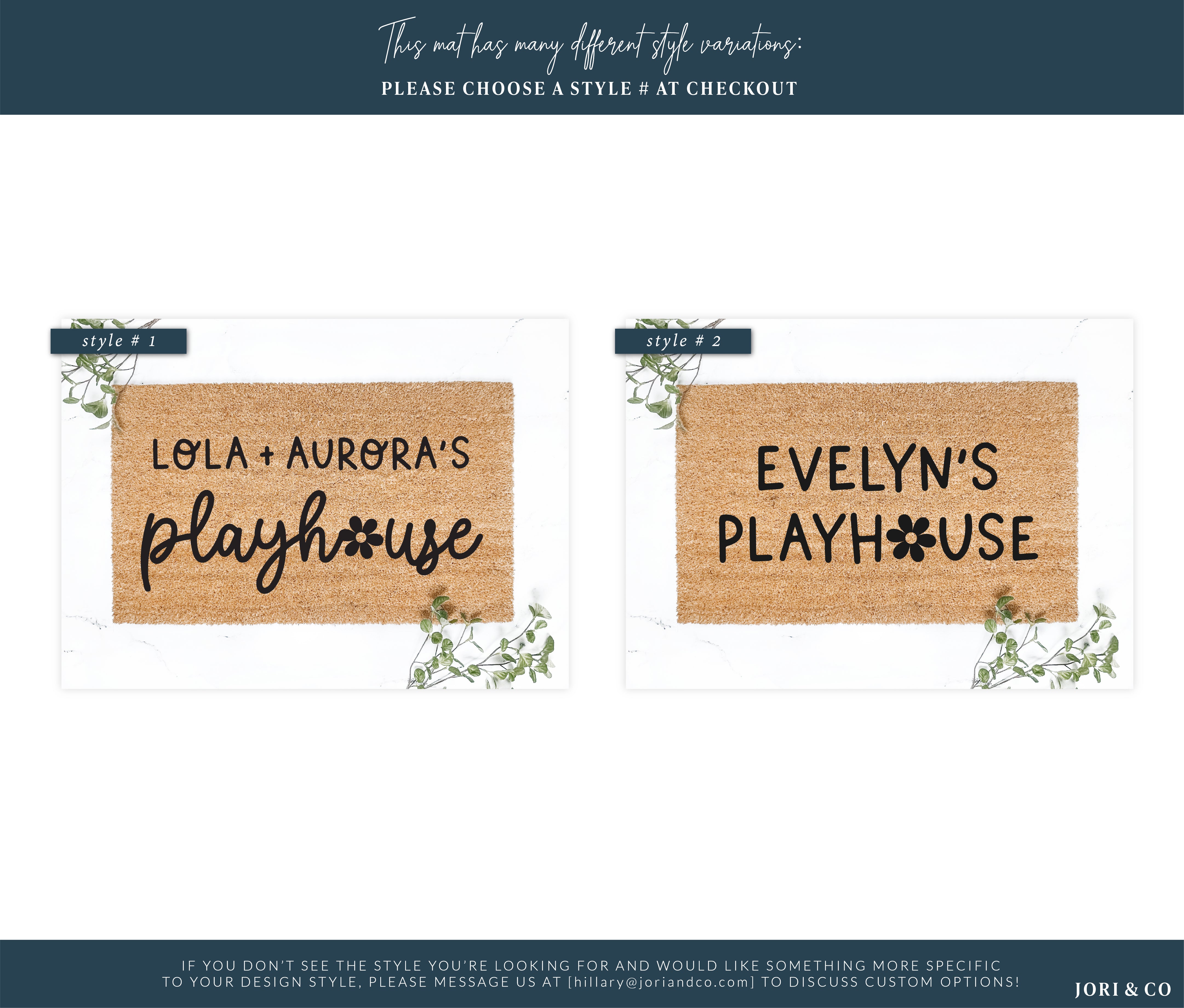 Personalized Kids Daisy Script Playhouse Doormat