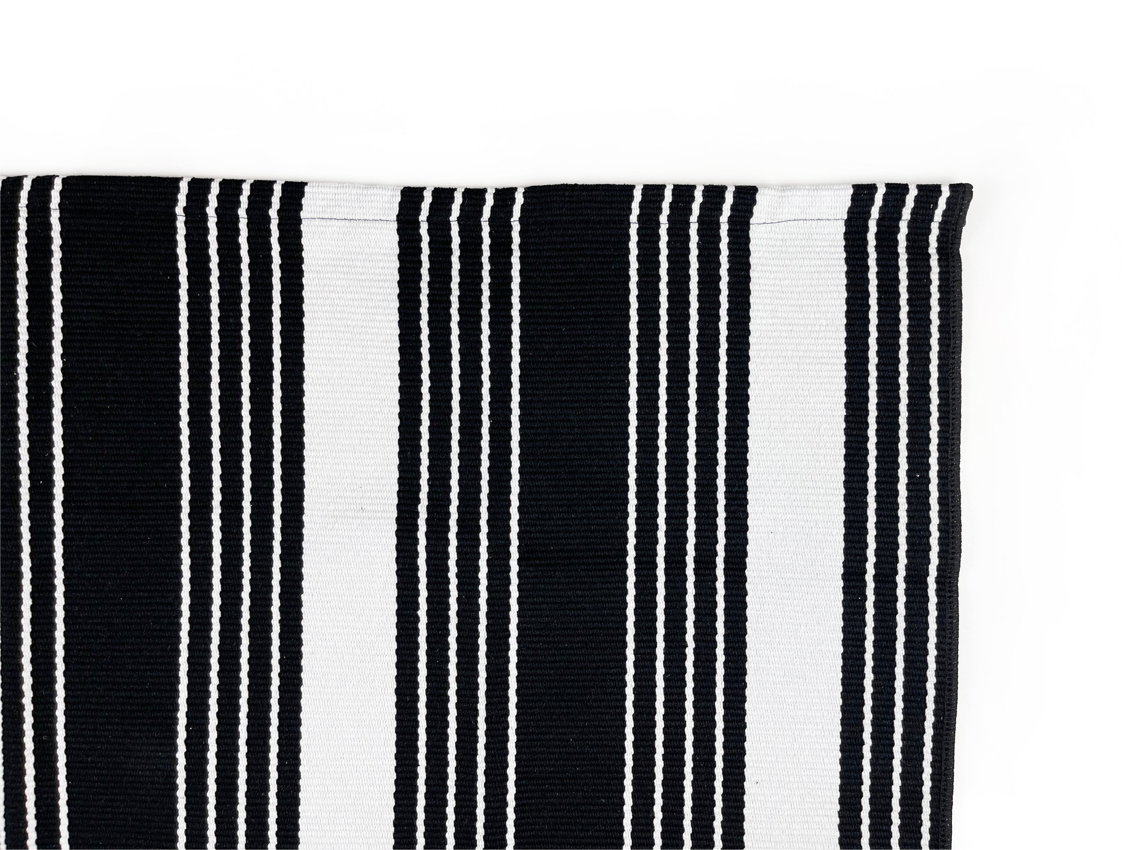 Black & White Chunky Stripe Layering Rug