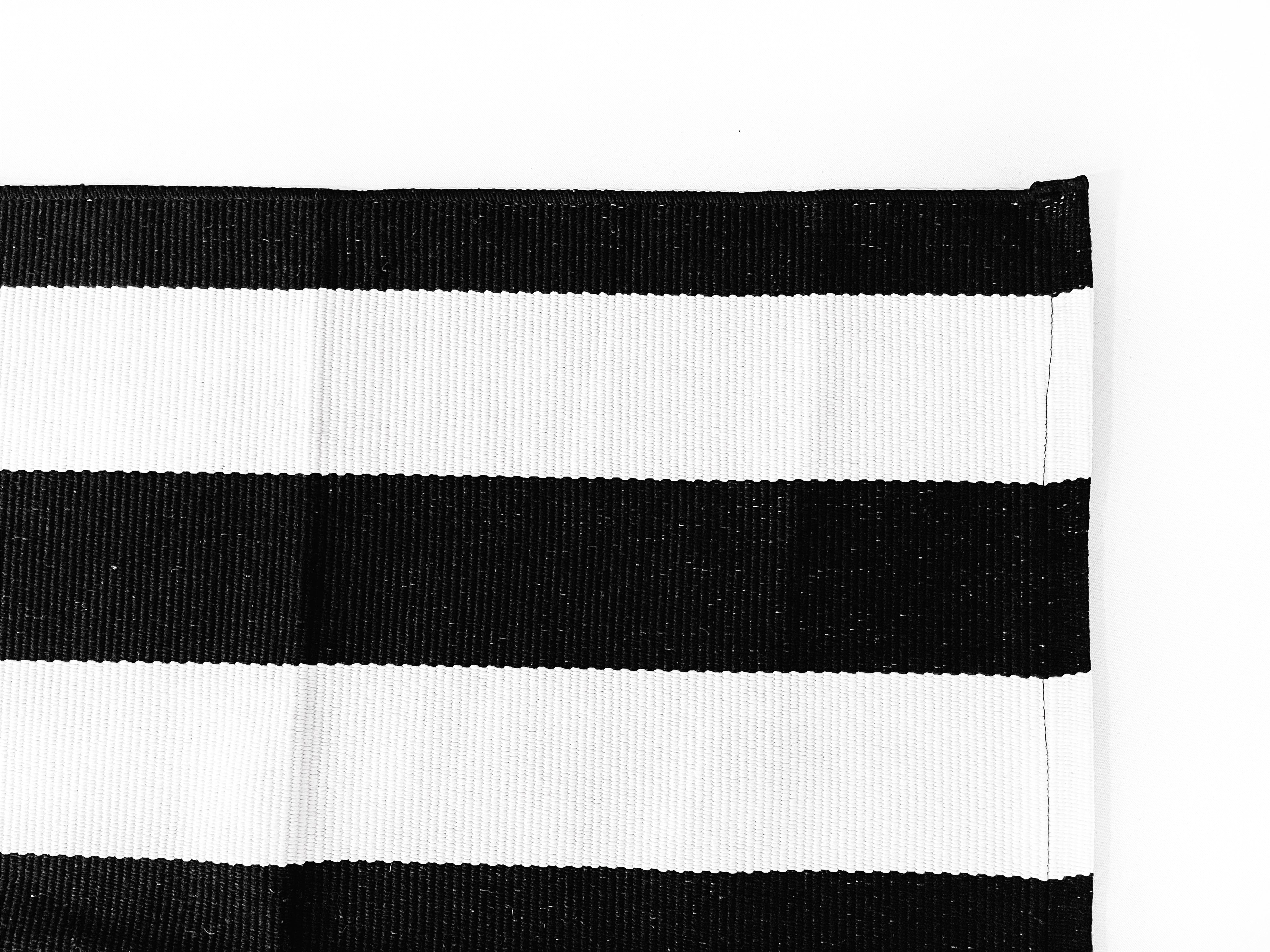 Medium Black and White Horizontal Layering Rug