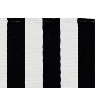 Jumbo Black and White Vertical Stripe Layering Rug