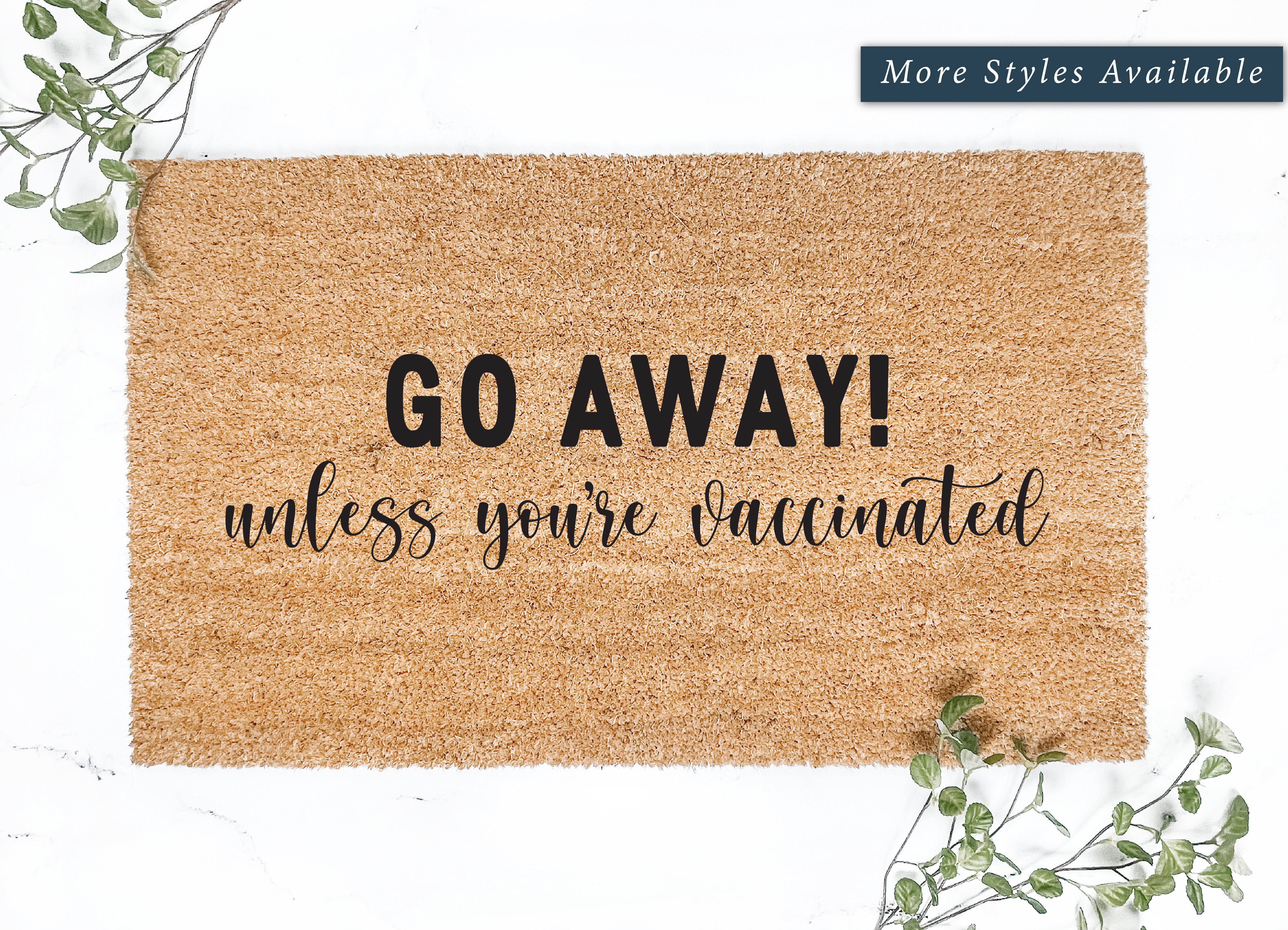 Go Away! Unless You're Vaccinated Doormat