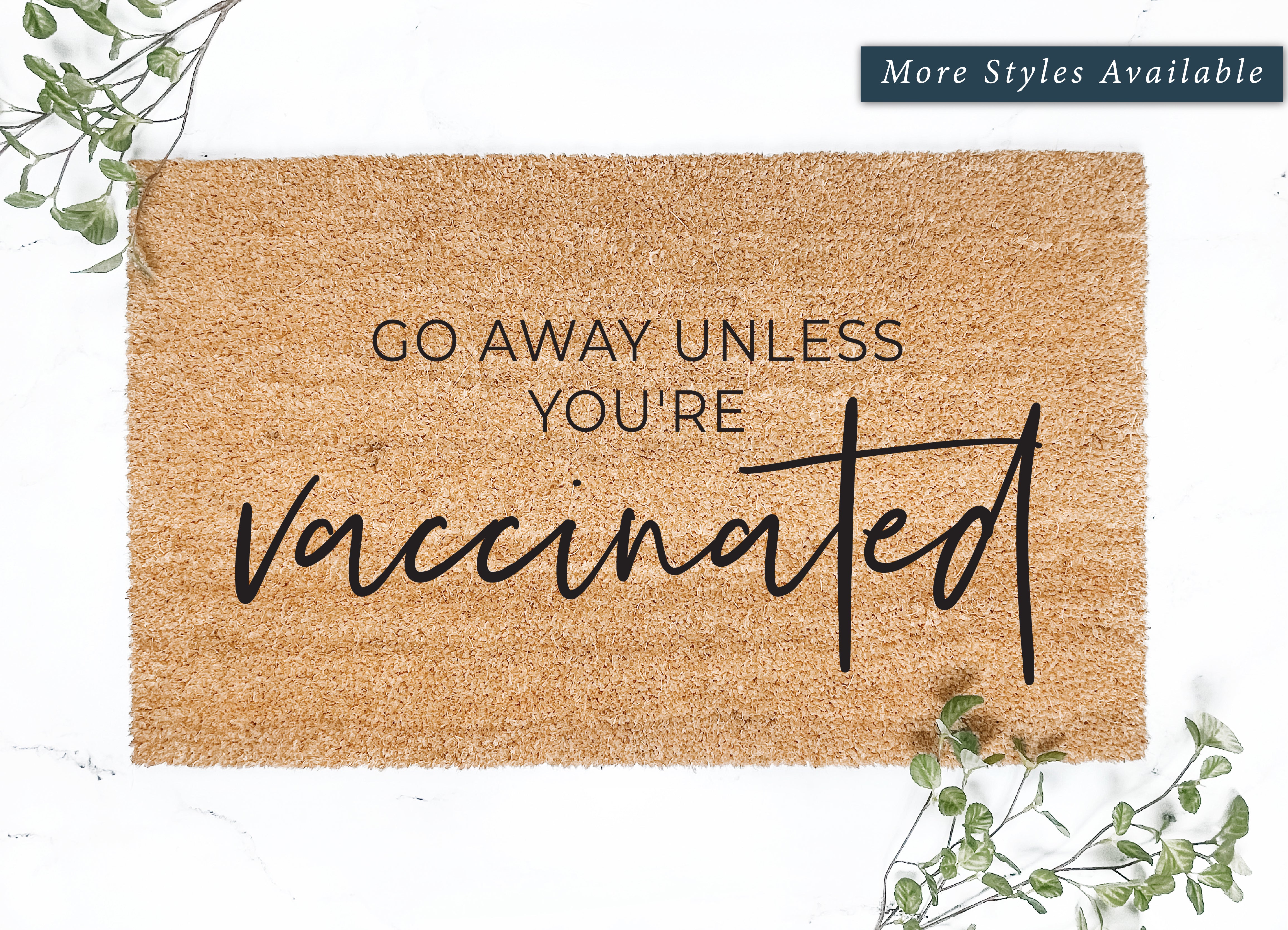 Go Away! Unless You're Vaccinated Doormat