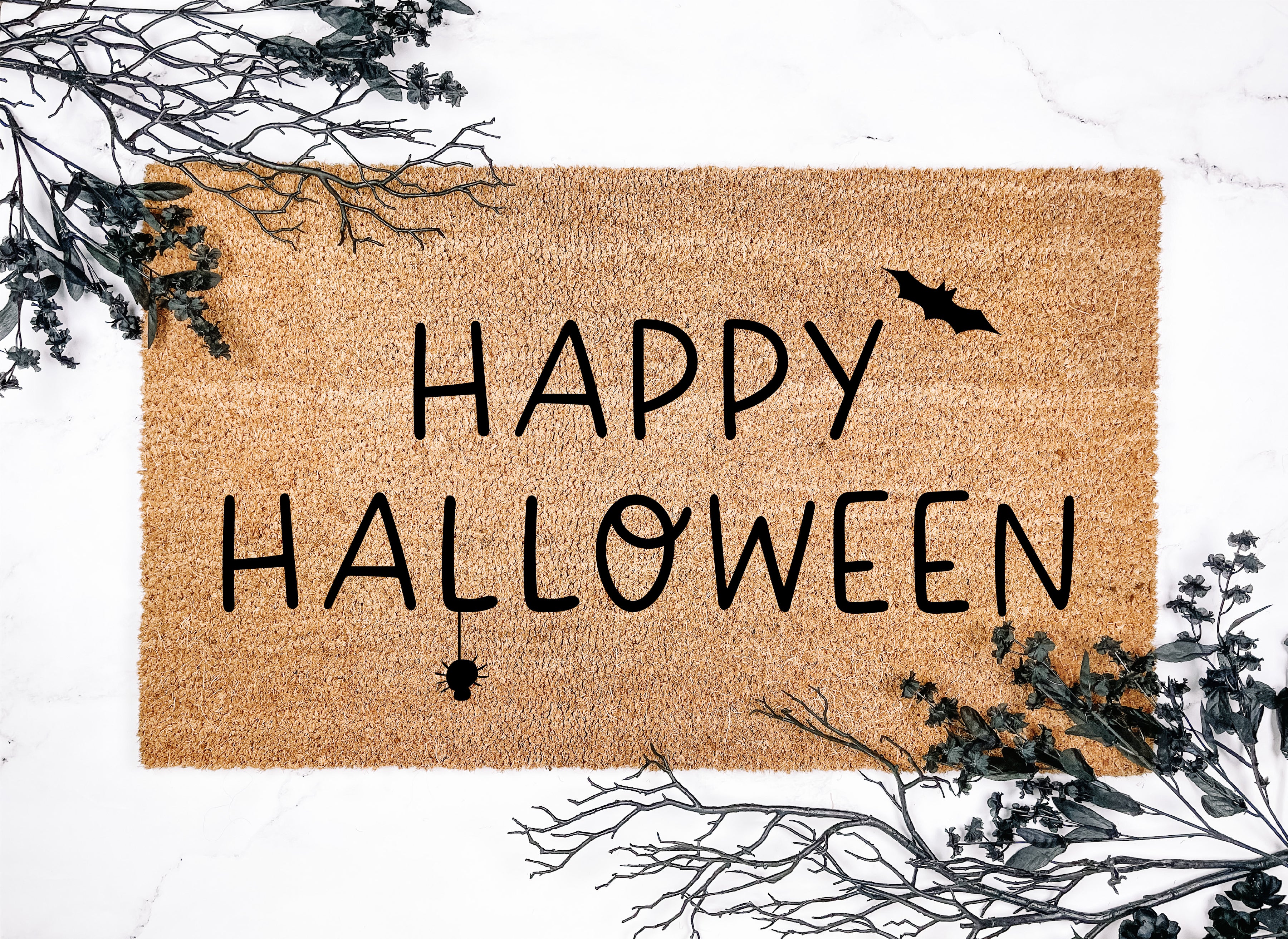 Happy Halloween Cute Lettering Doormat