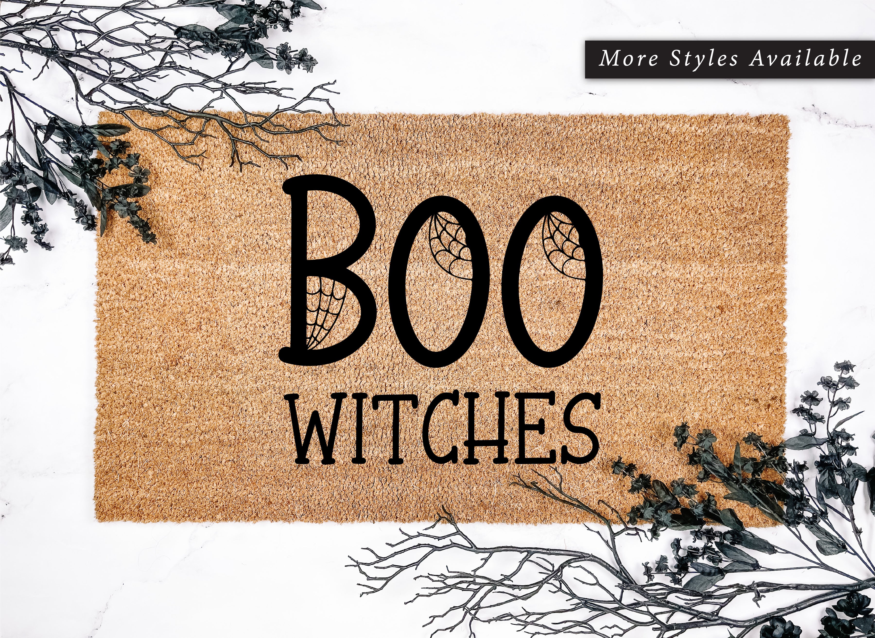 Boo Witches Black Doormat