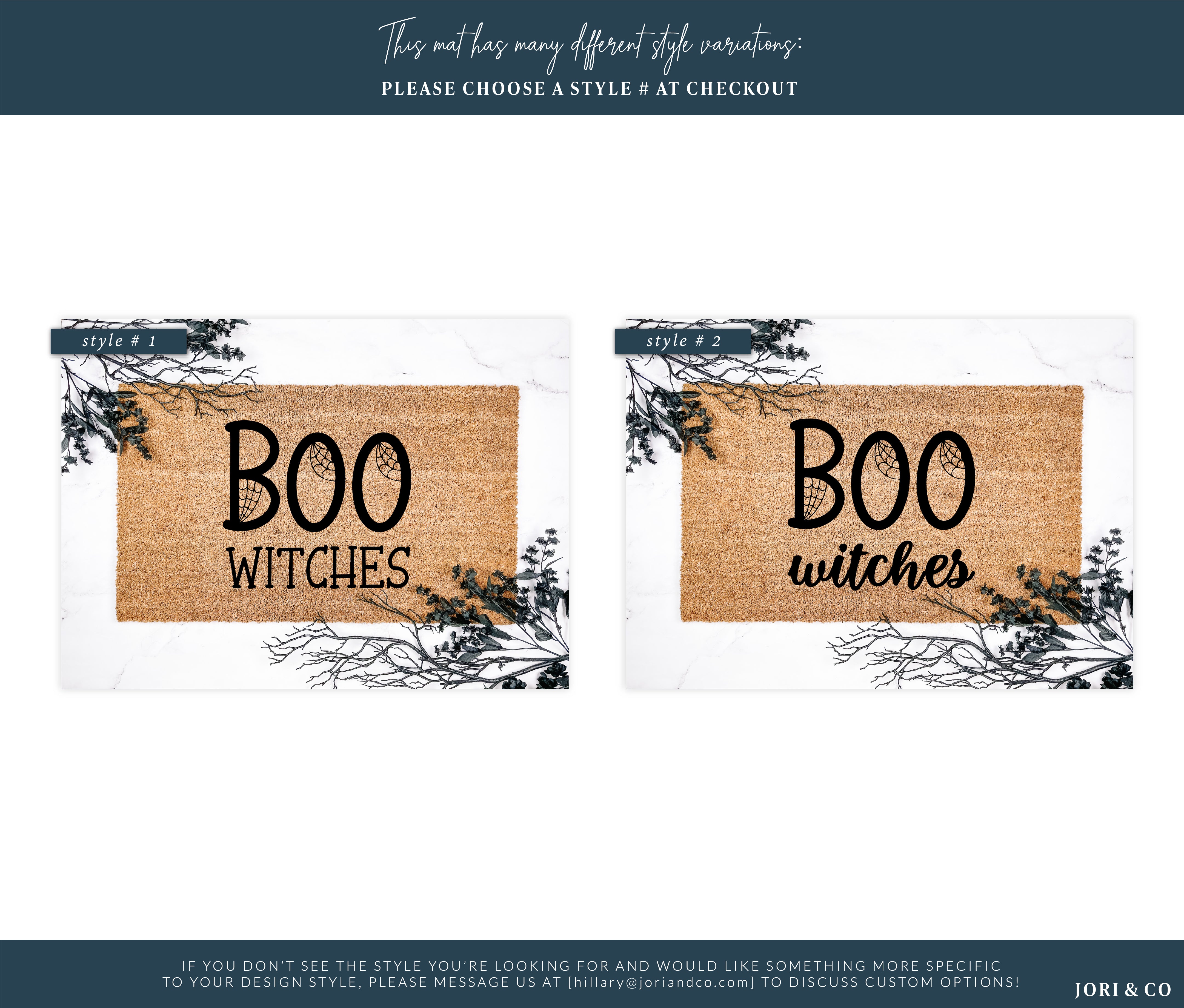 Boo Witches Black Doormat