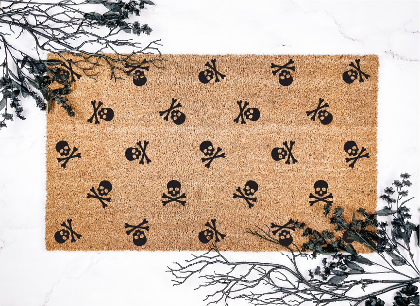 Skull and Bones Pattern Doormat