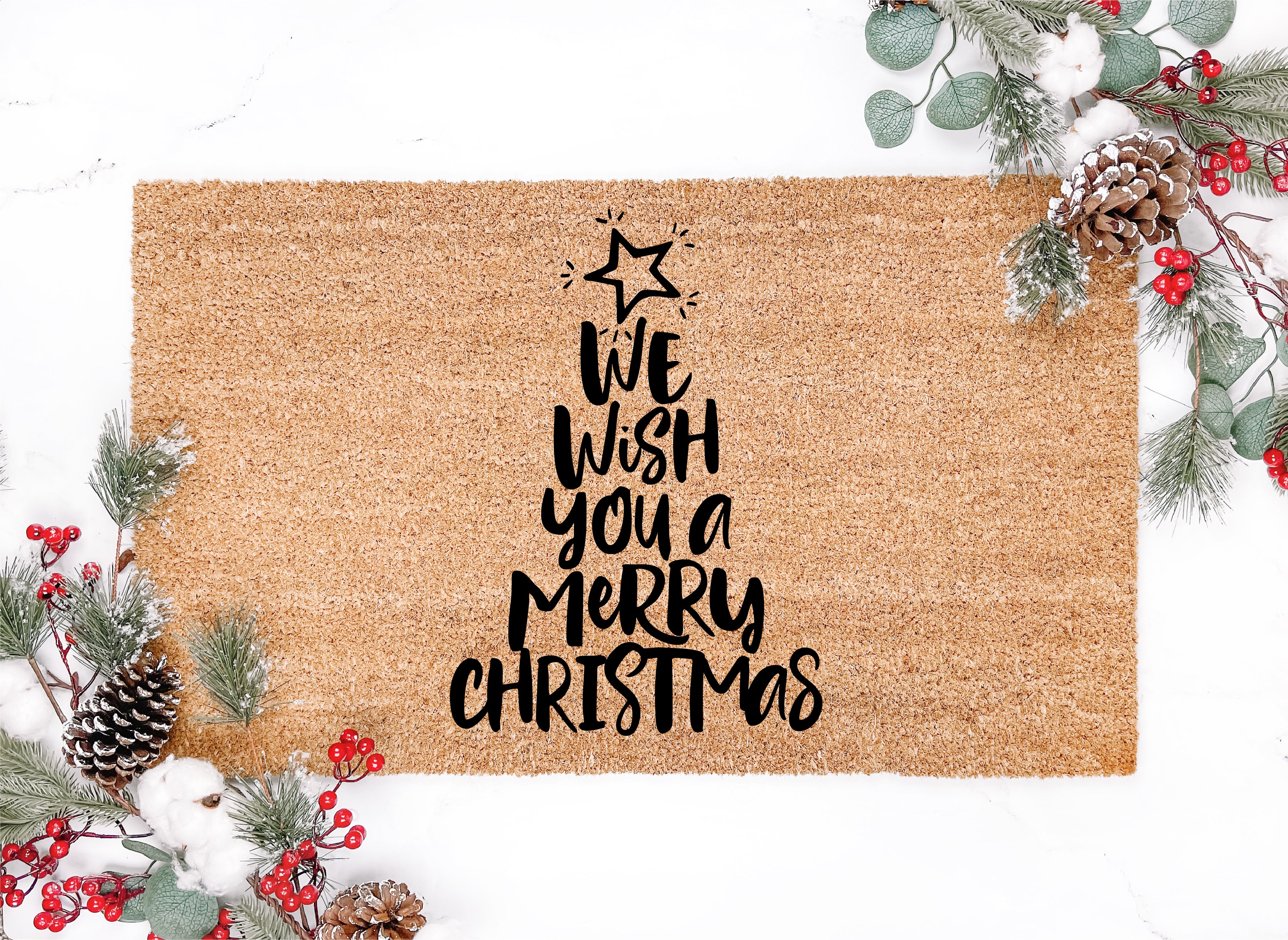 We Wish You A Merry Christmas Tree Doormat