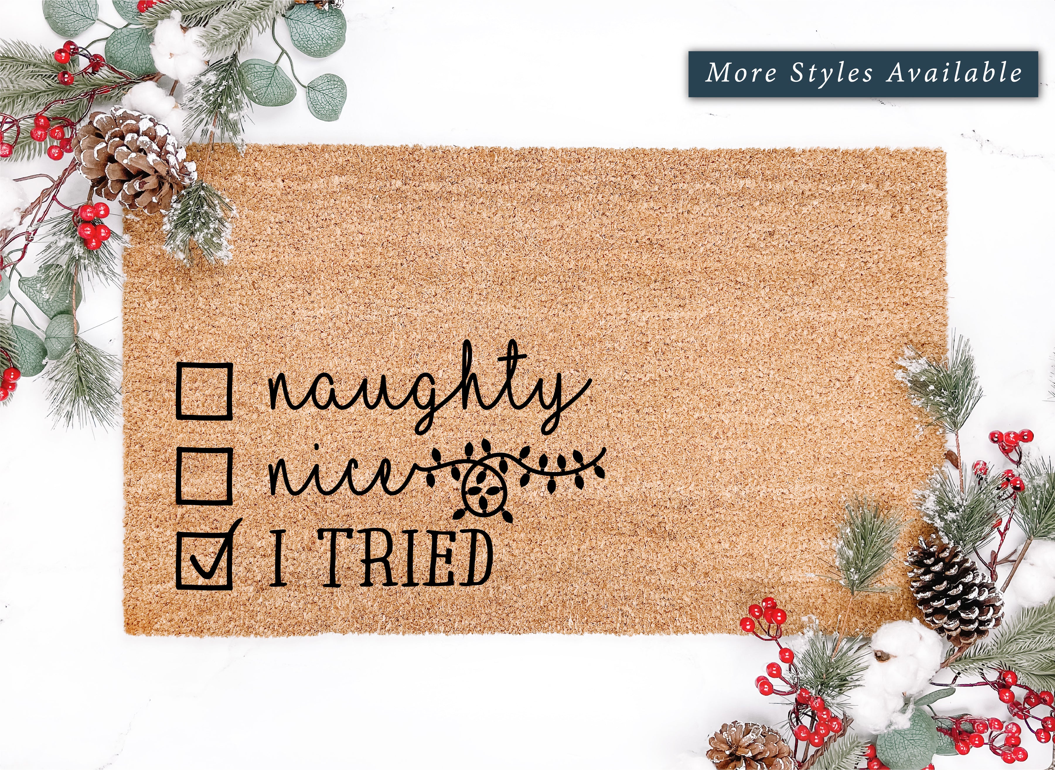 Santa's Checklist Doormat