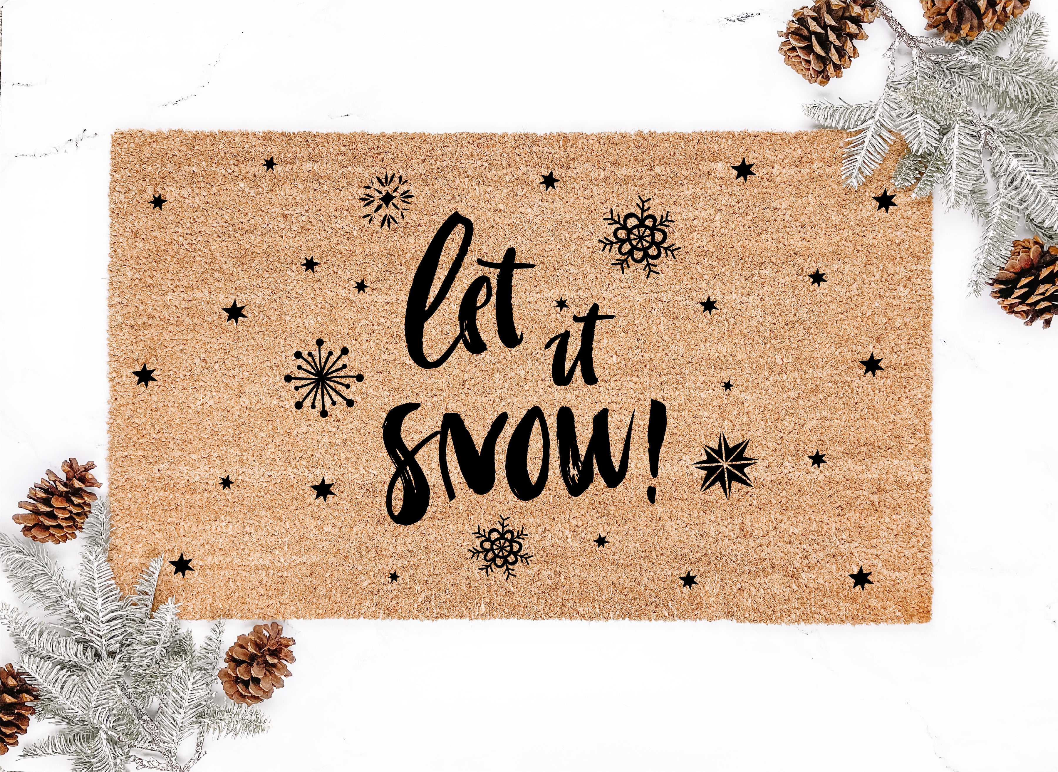 Let It Snow Patterned Doormat