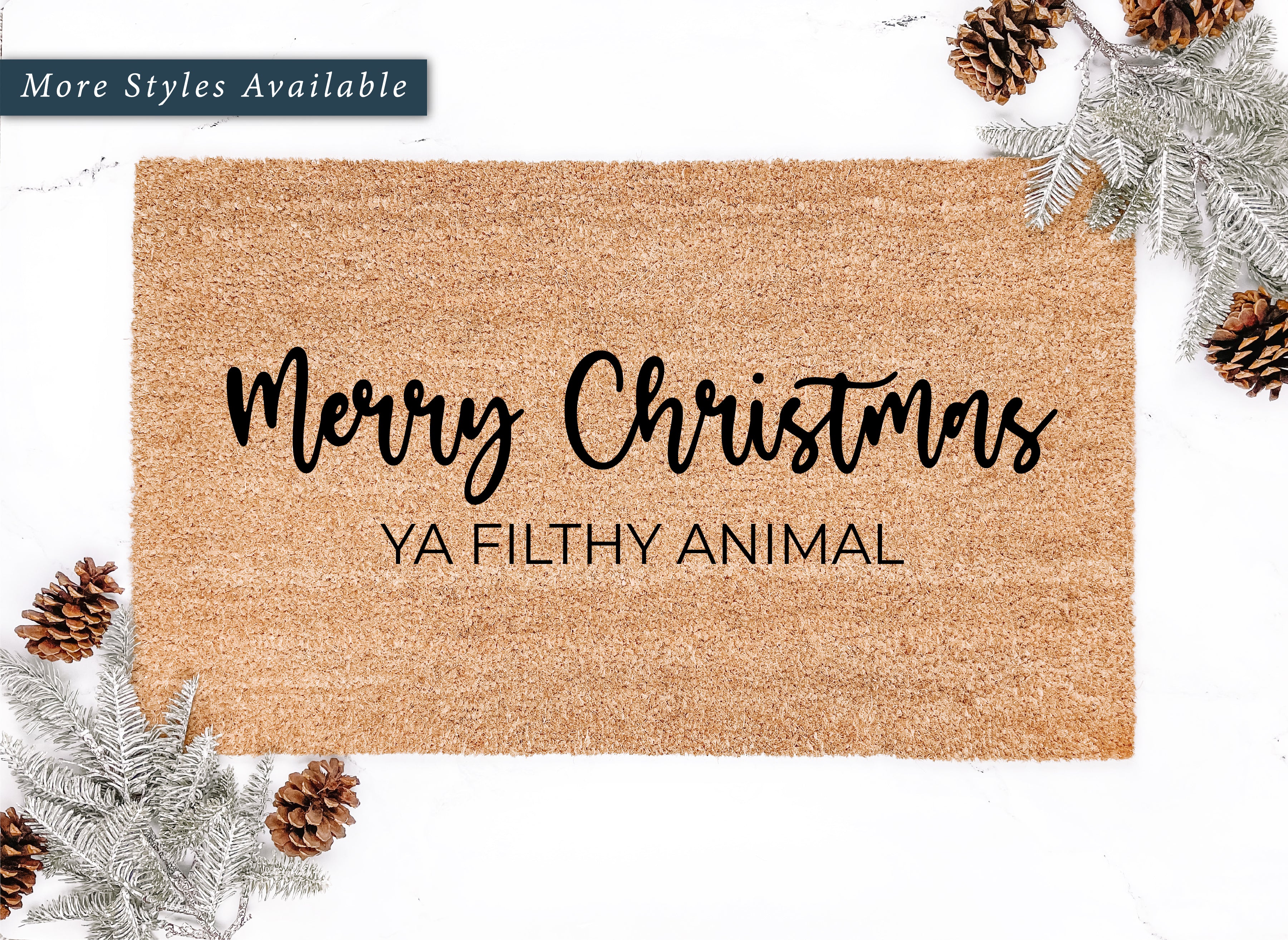 Merry Christmas Ya Filthy Animal Skinny Doormat Christmas Narrow Doormat  Christmas Decor Small Space Winter Doormat Holiday Mat 