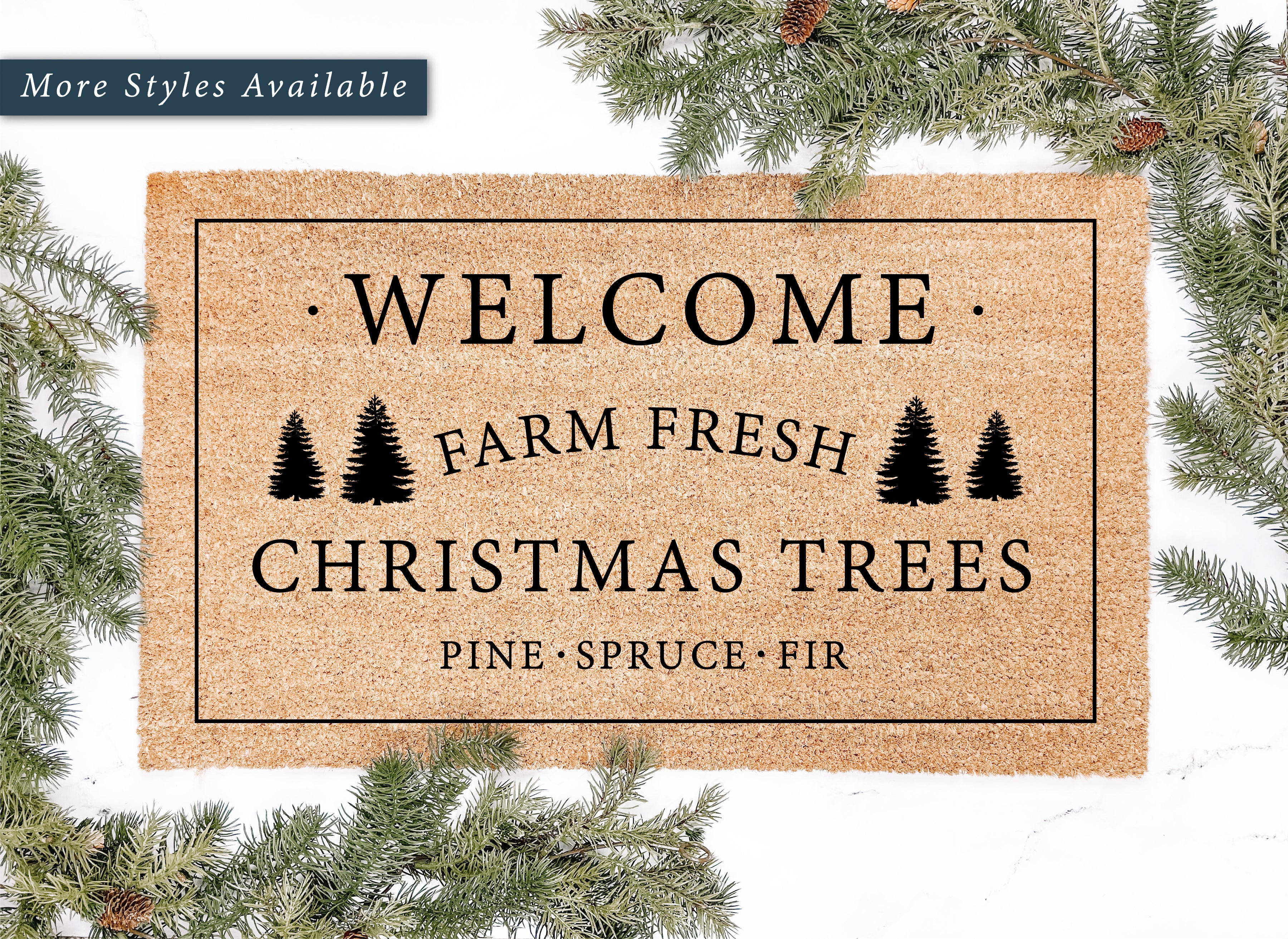 Welcome Farm Fresh Christmas Trees Doormat