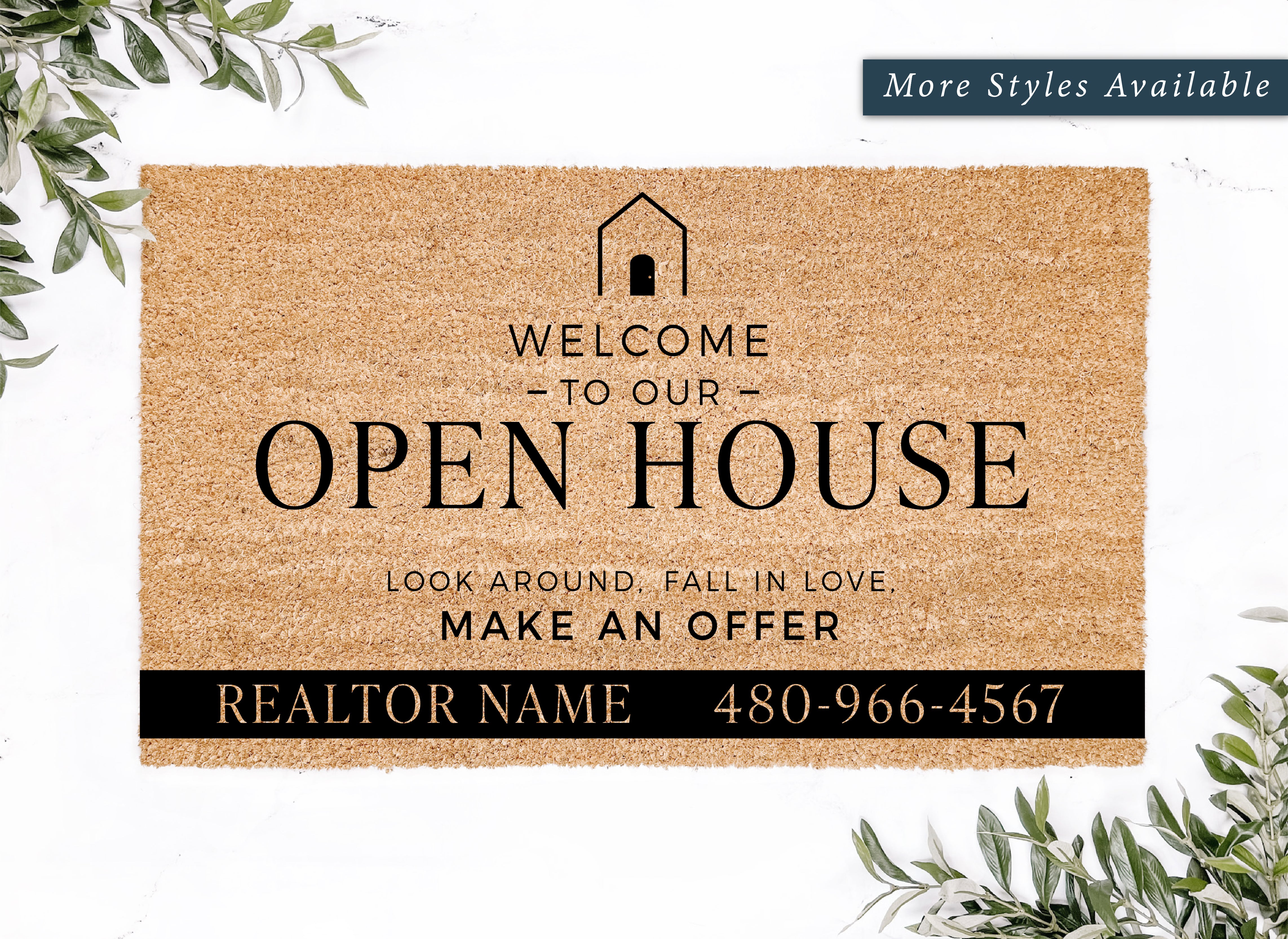 Open House Realtor Information Doormat