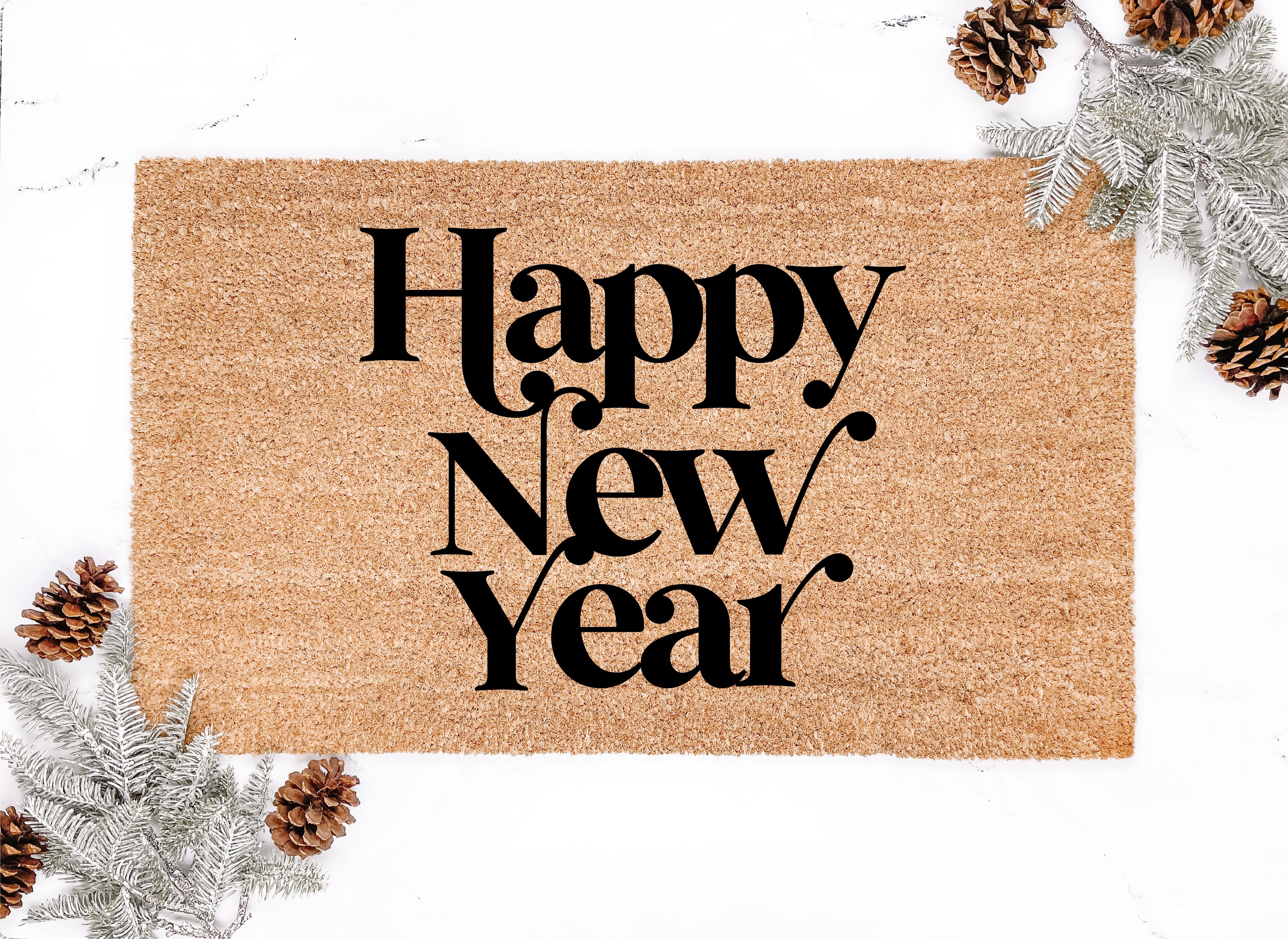 Retro Happy New Year Doormat