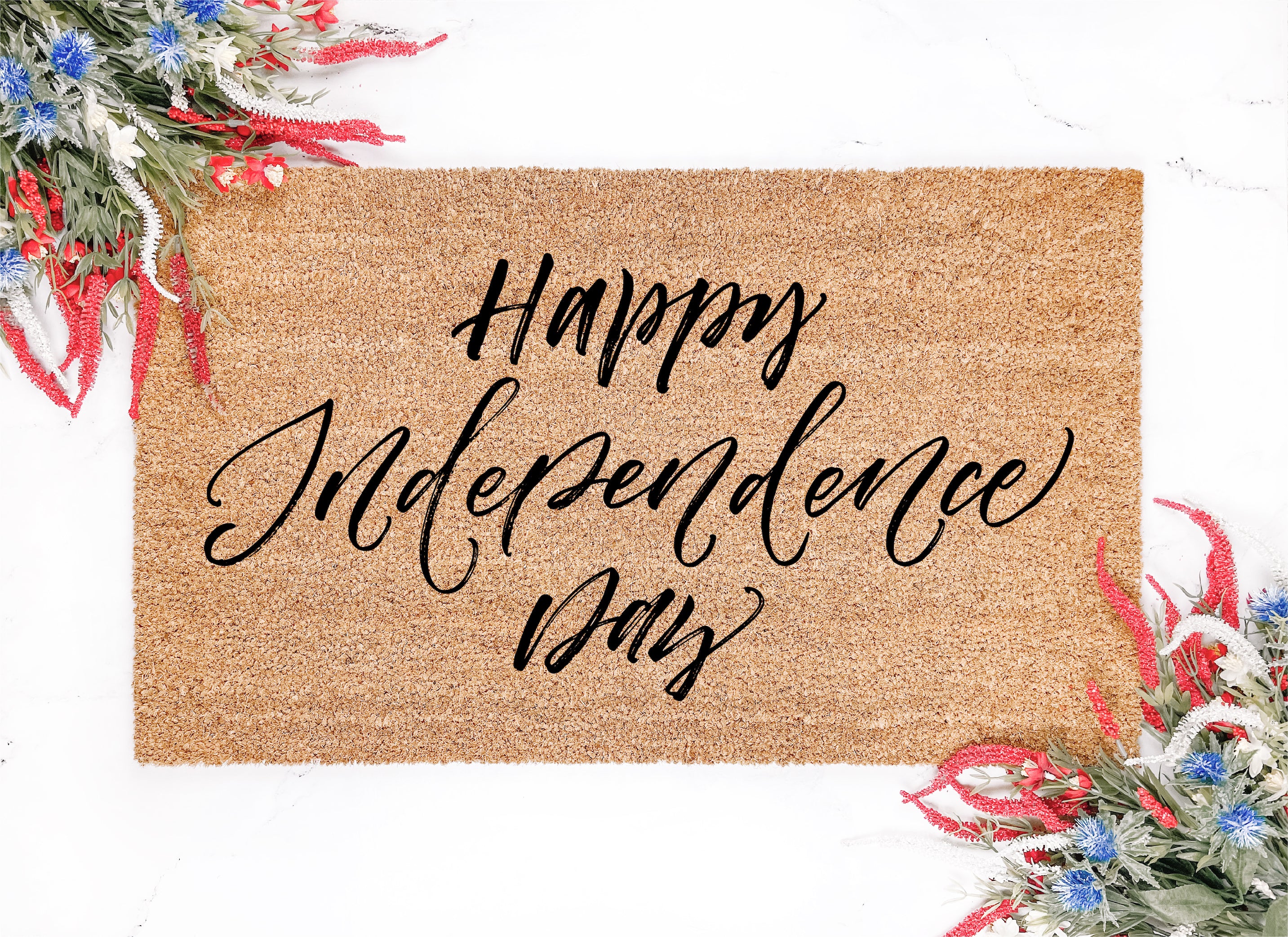 Happy Independence Day Script Doormat