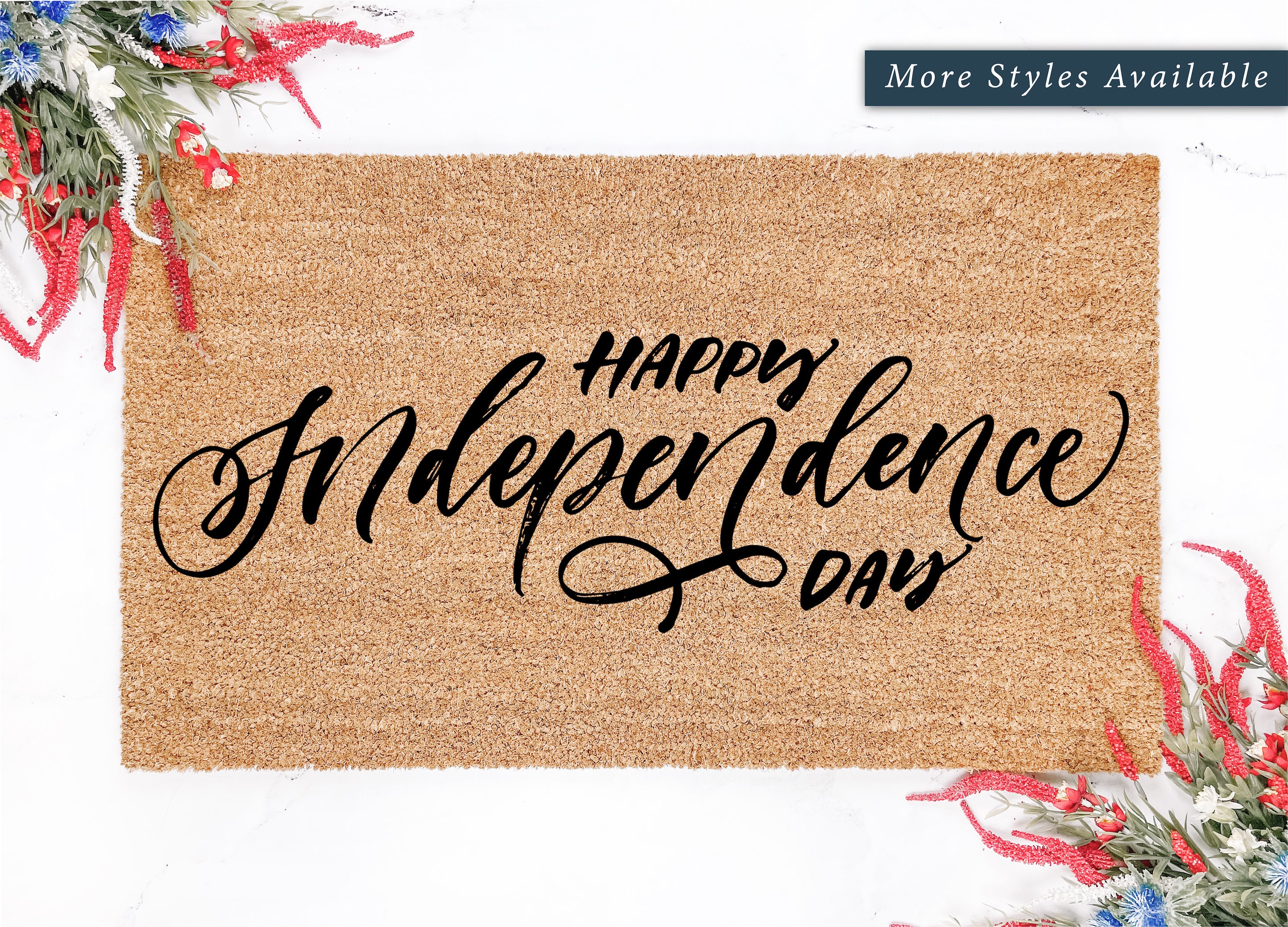 Happy Independence Day Script Doormat