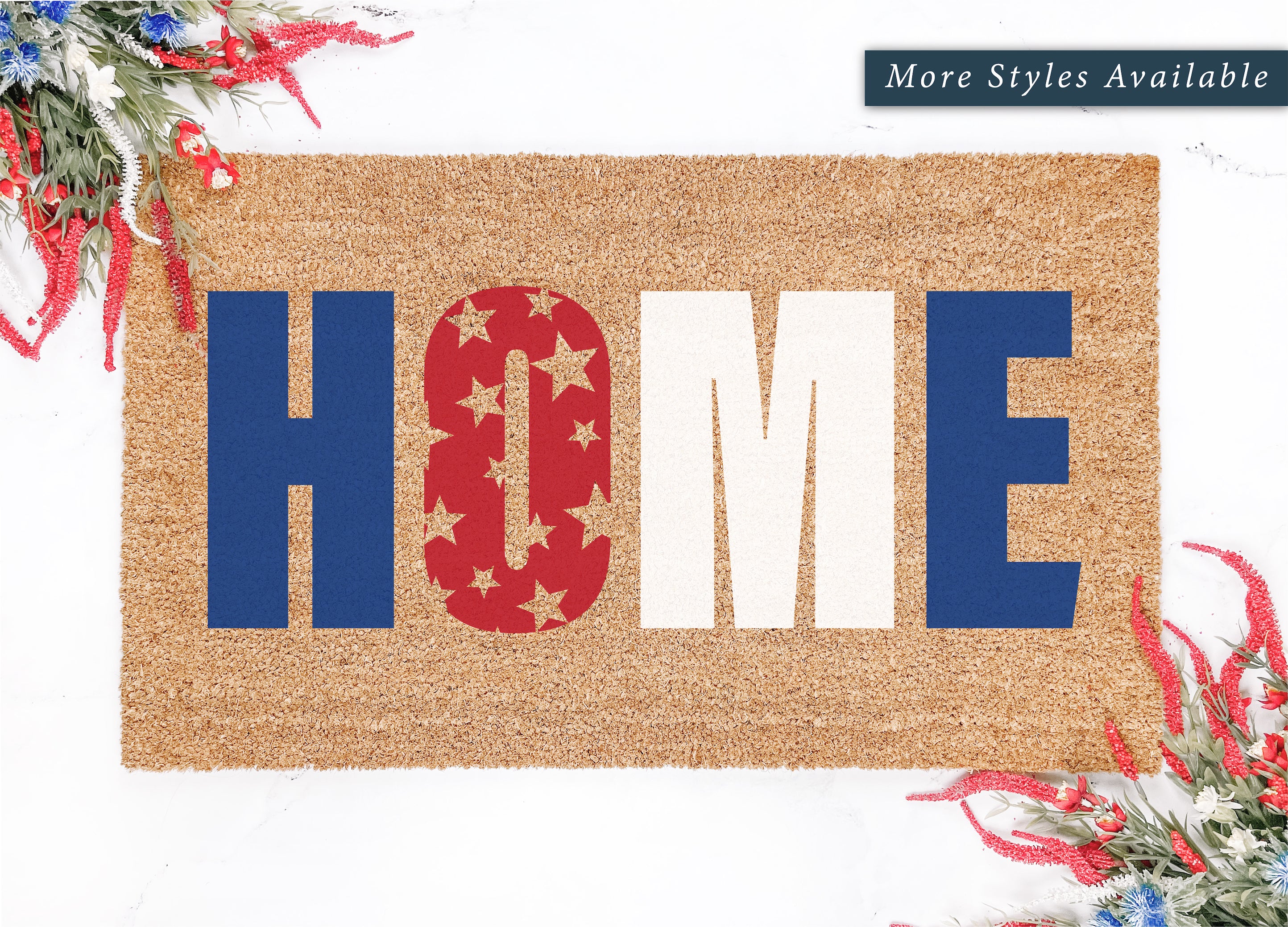 Red White And Blue Home Doormat