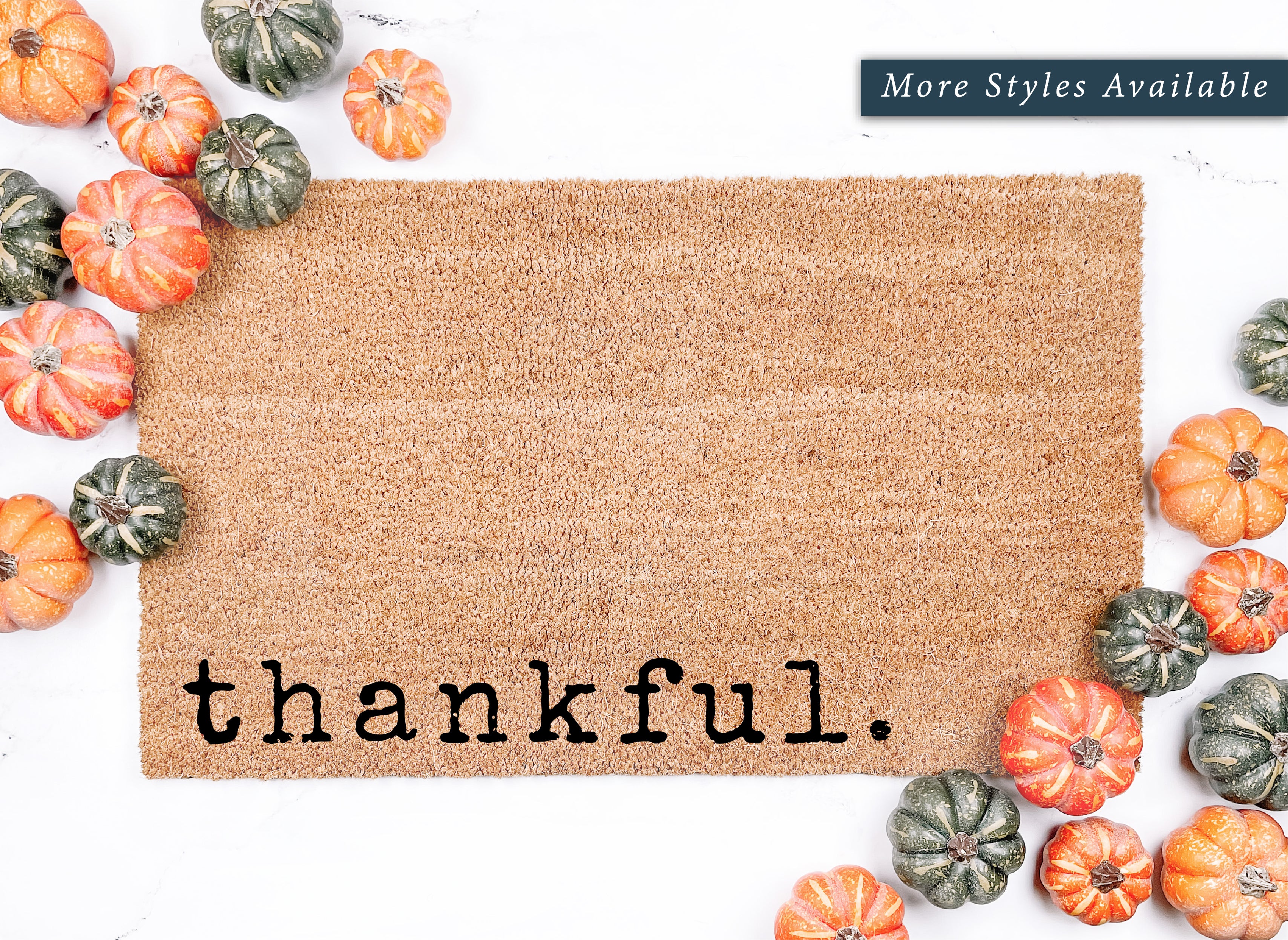 Thankful Type Thanksgiving Doormat