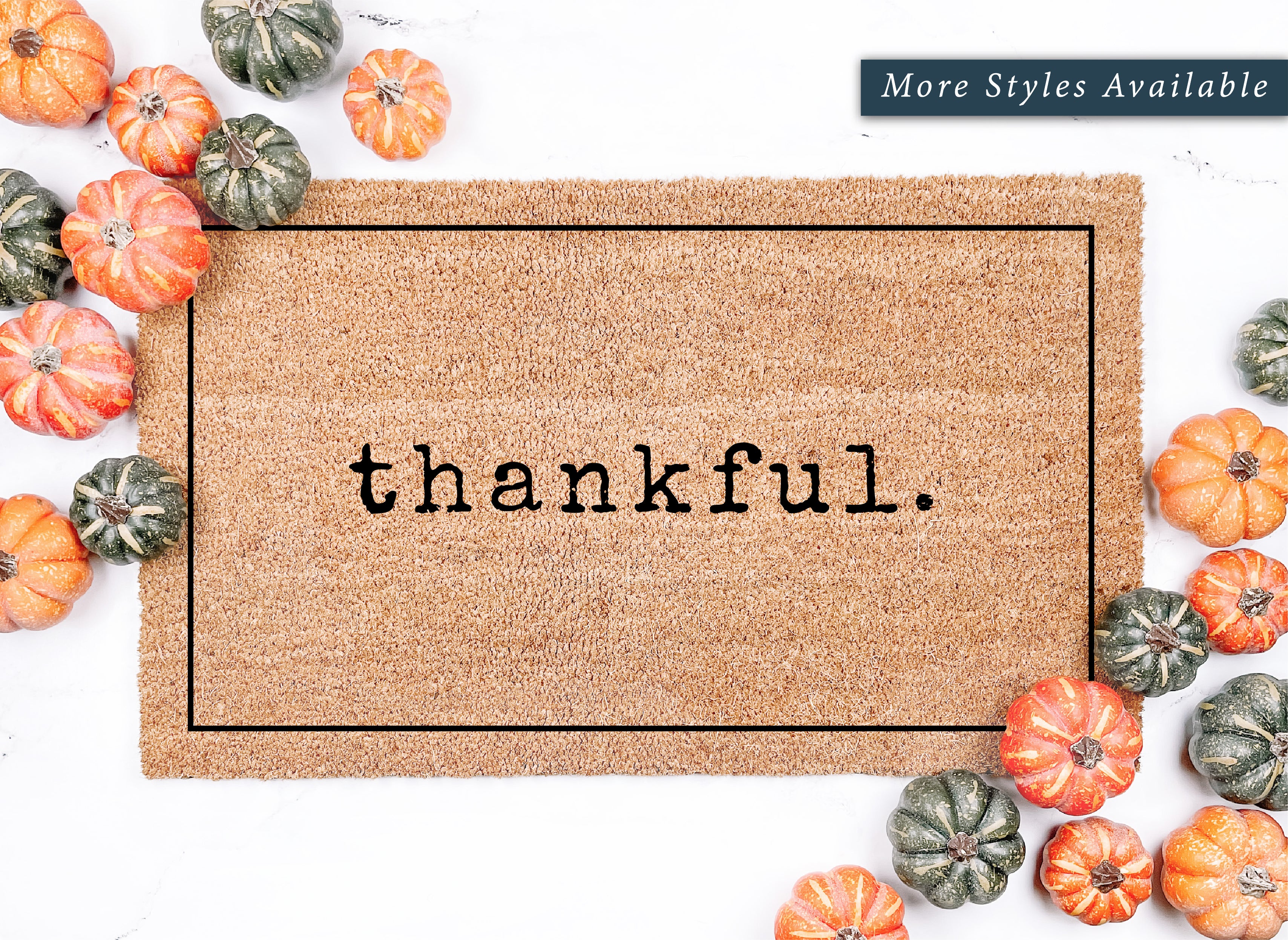 Thankful Type Thanksgiving Doormat