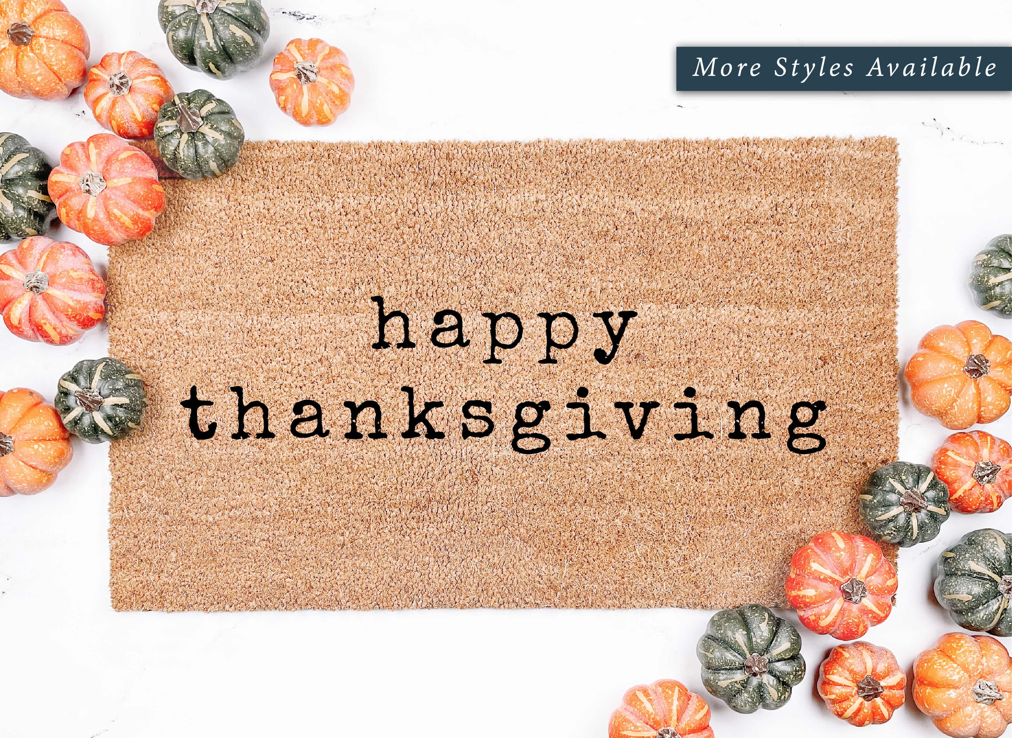 Happy Thanksgiving v2 (lowercase) Doormat