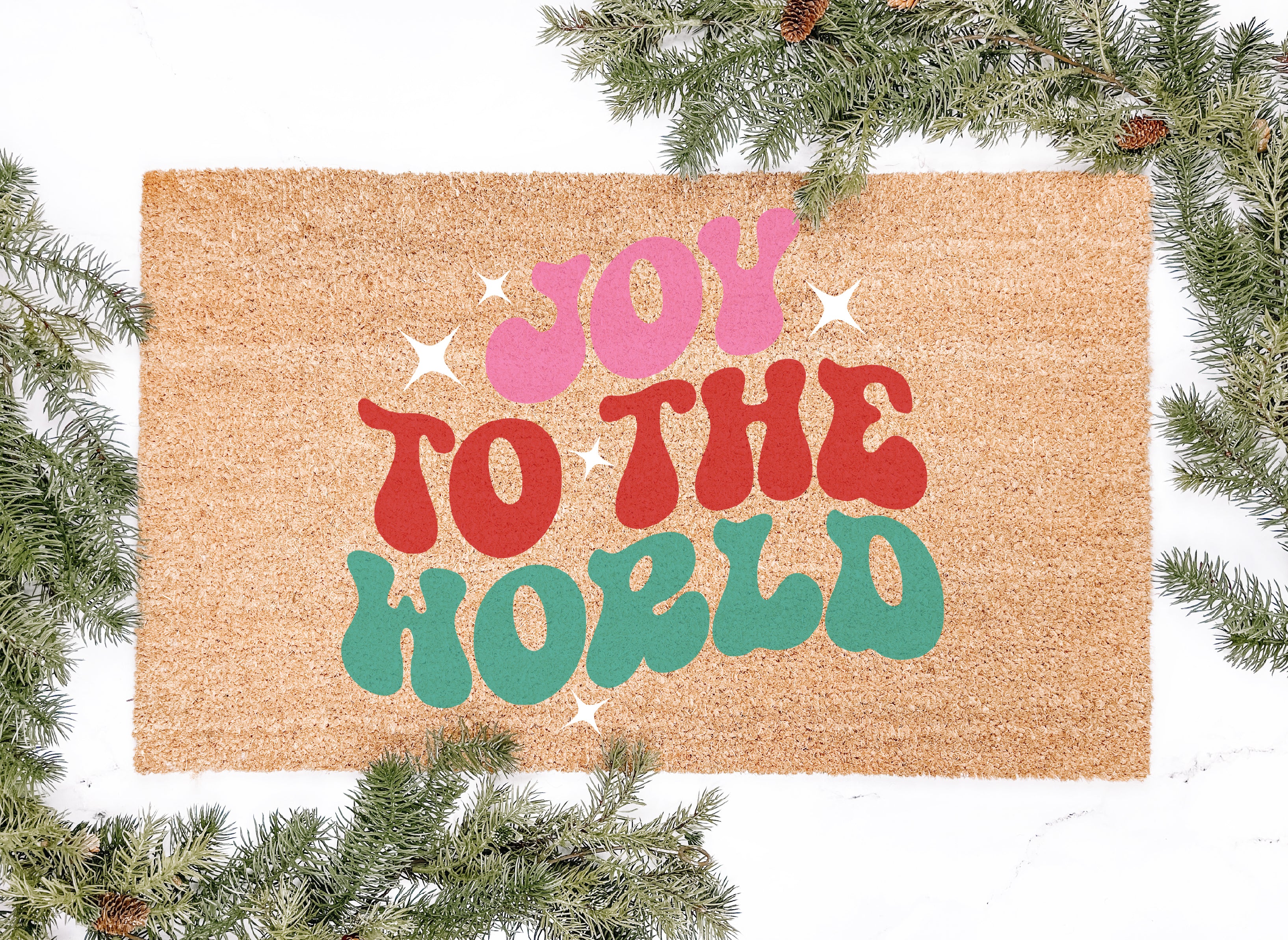 Joy to the World Christmas Doormat