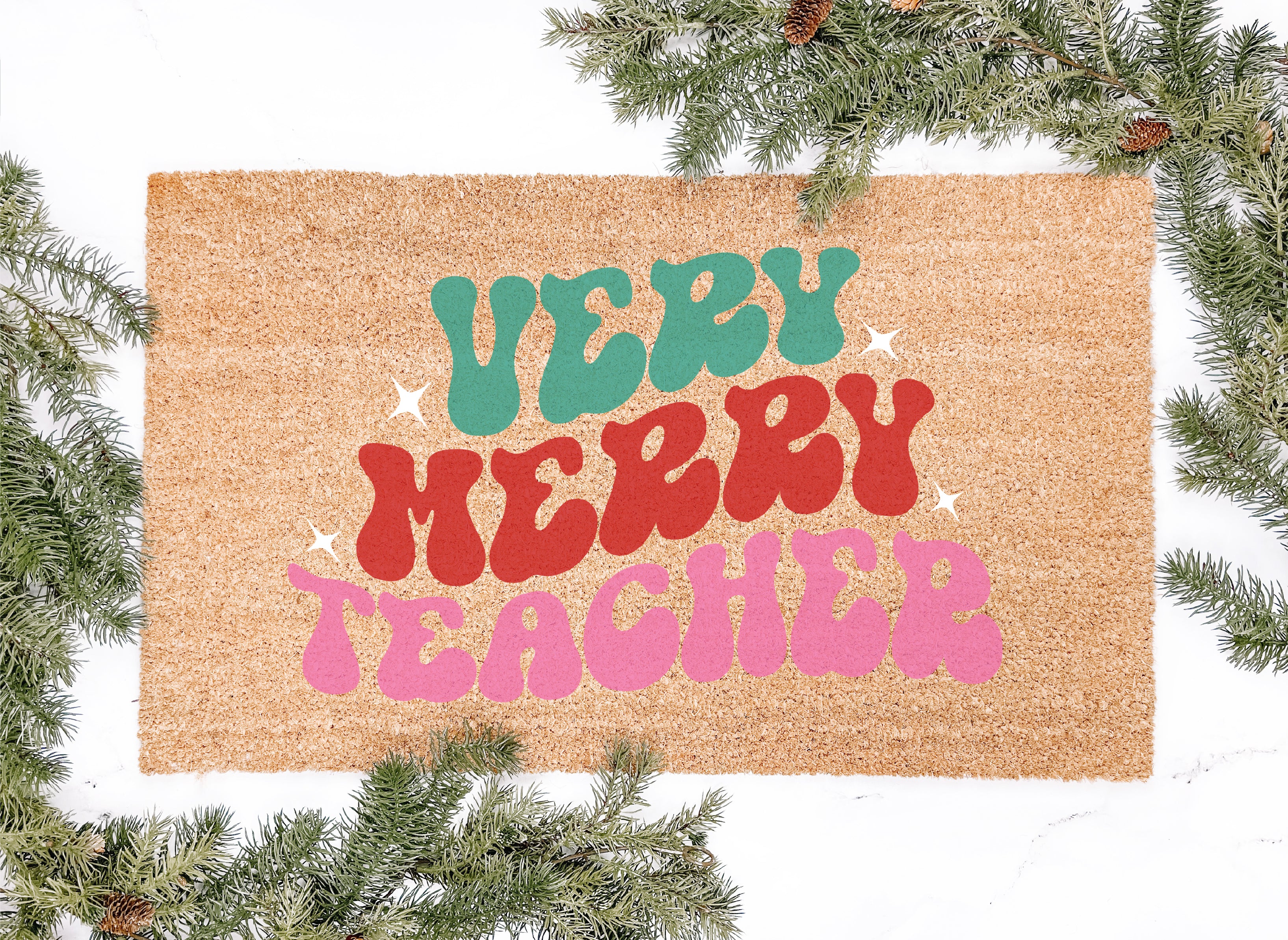 Very Merry Teacher Doormat