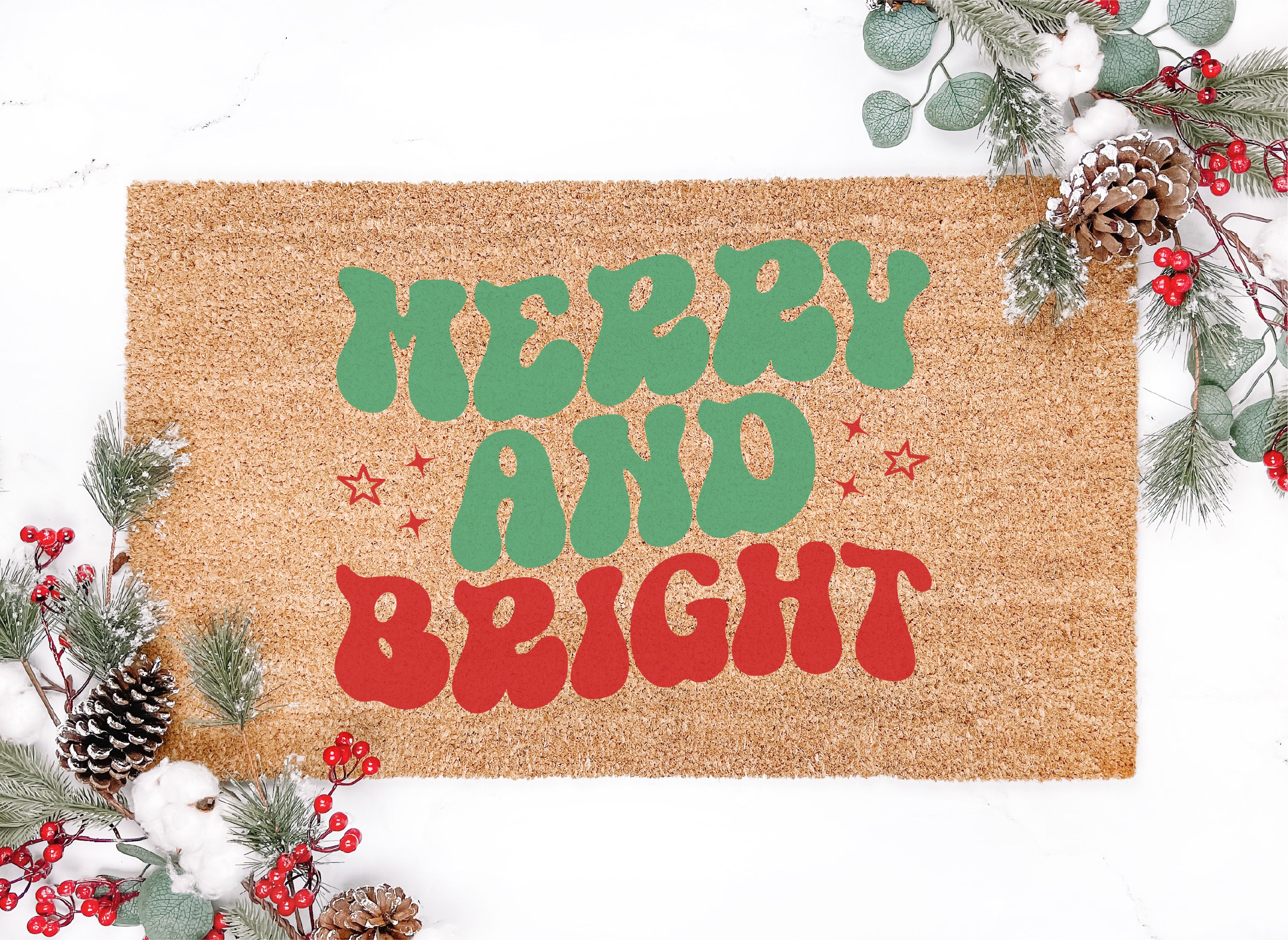 Merry and Bright Christmas Doormat