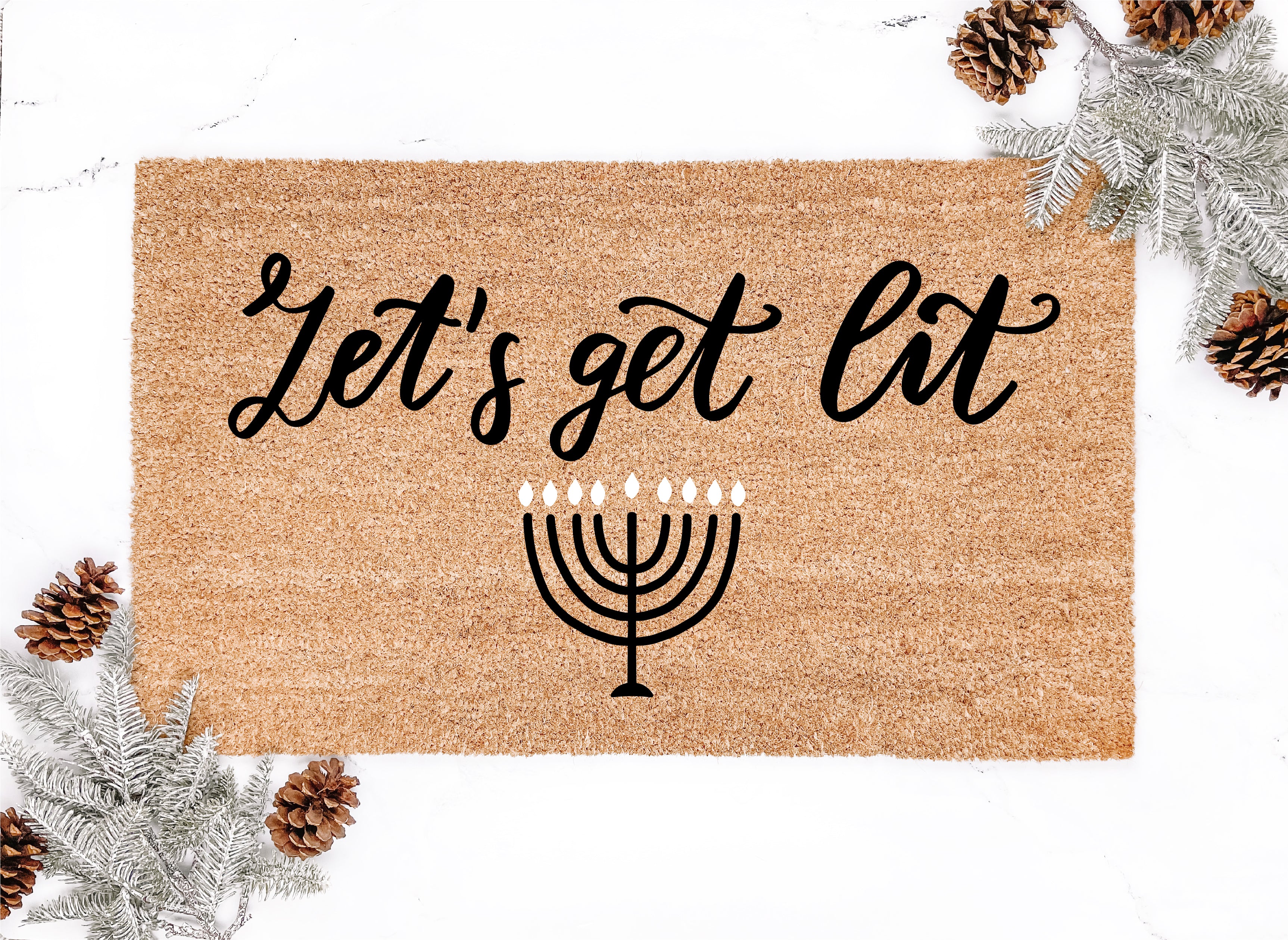 Let's get Lit Hanukkah Doormat