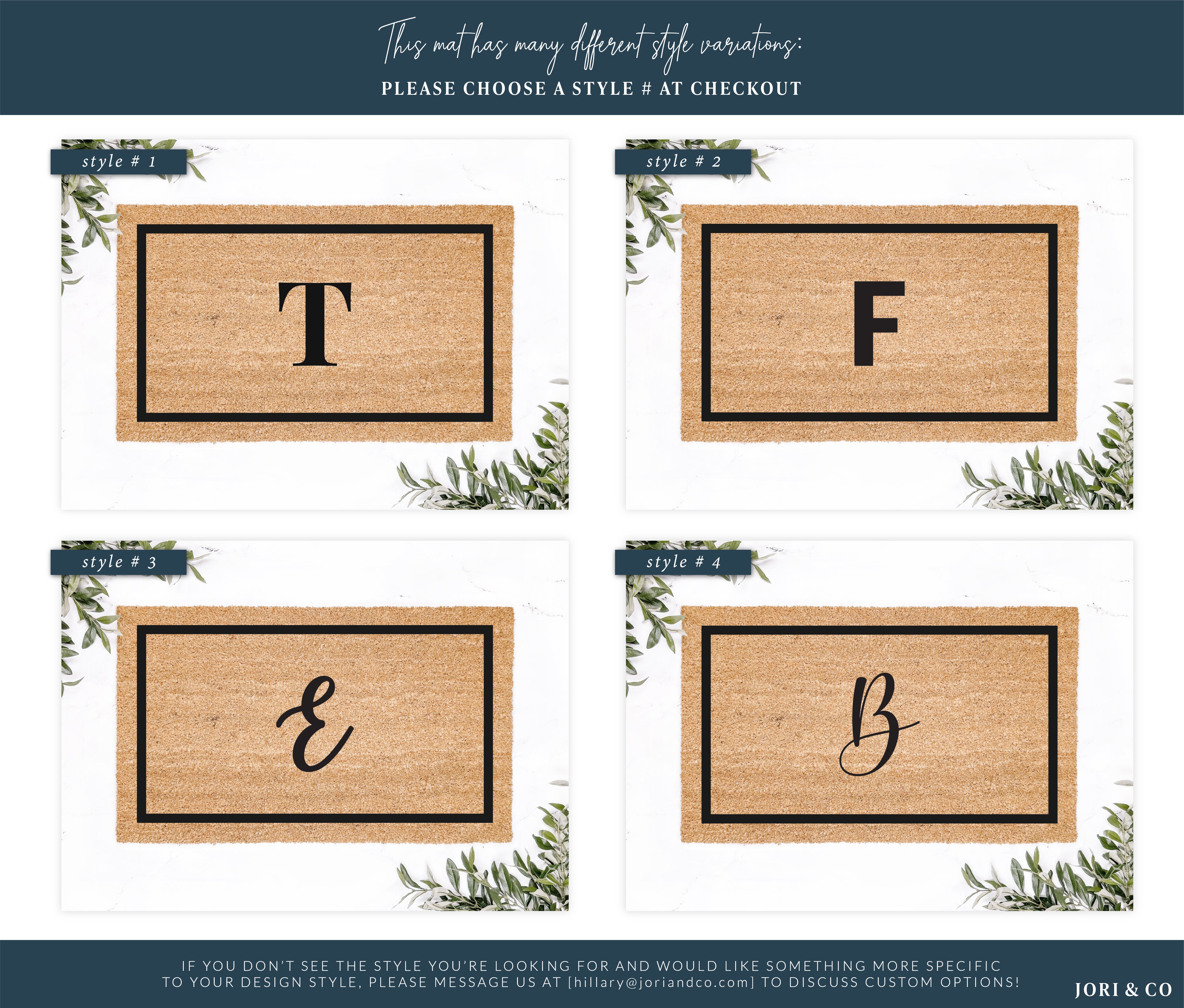 Personalized Thick Frame Initial Doormat