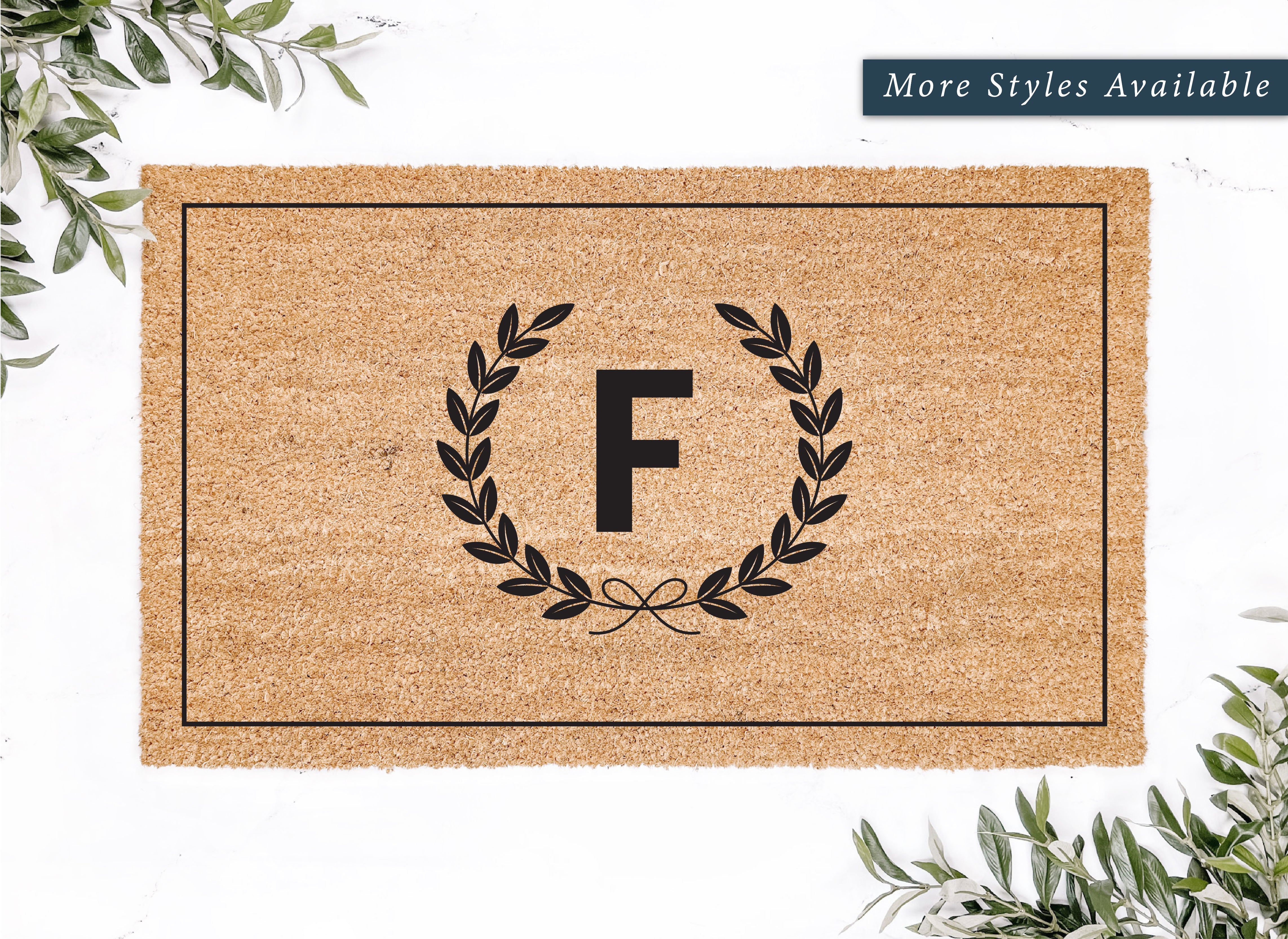 Personalized Initial Flourish Framed Doormat