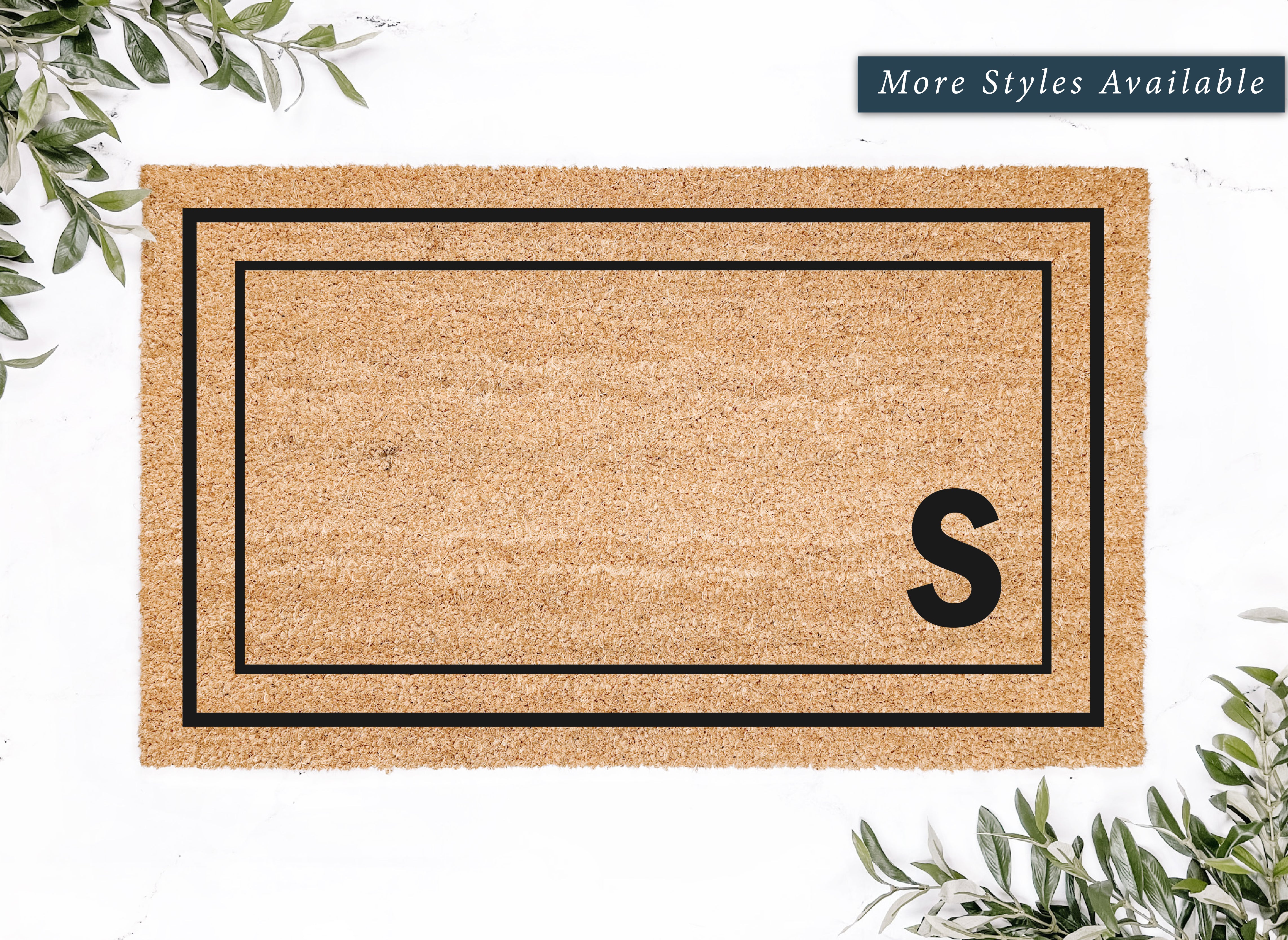 Personalized Double Frame Initial Doormat