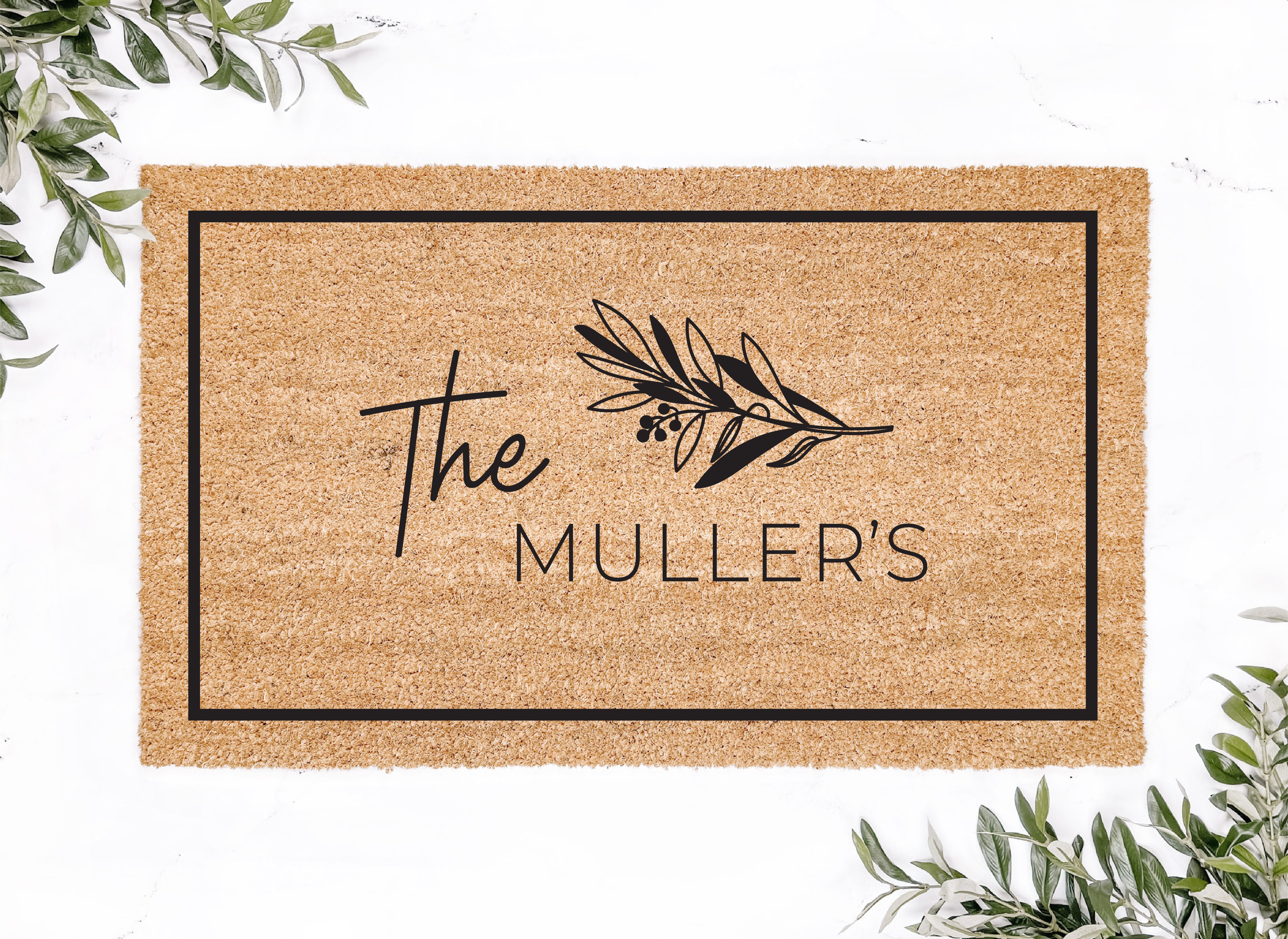 Personalized Framed Olive Branch Doormat